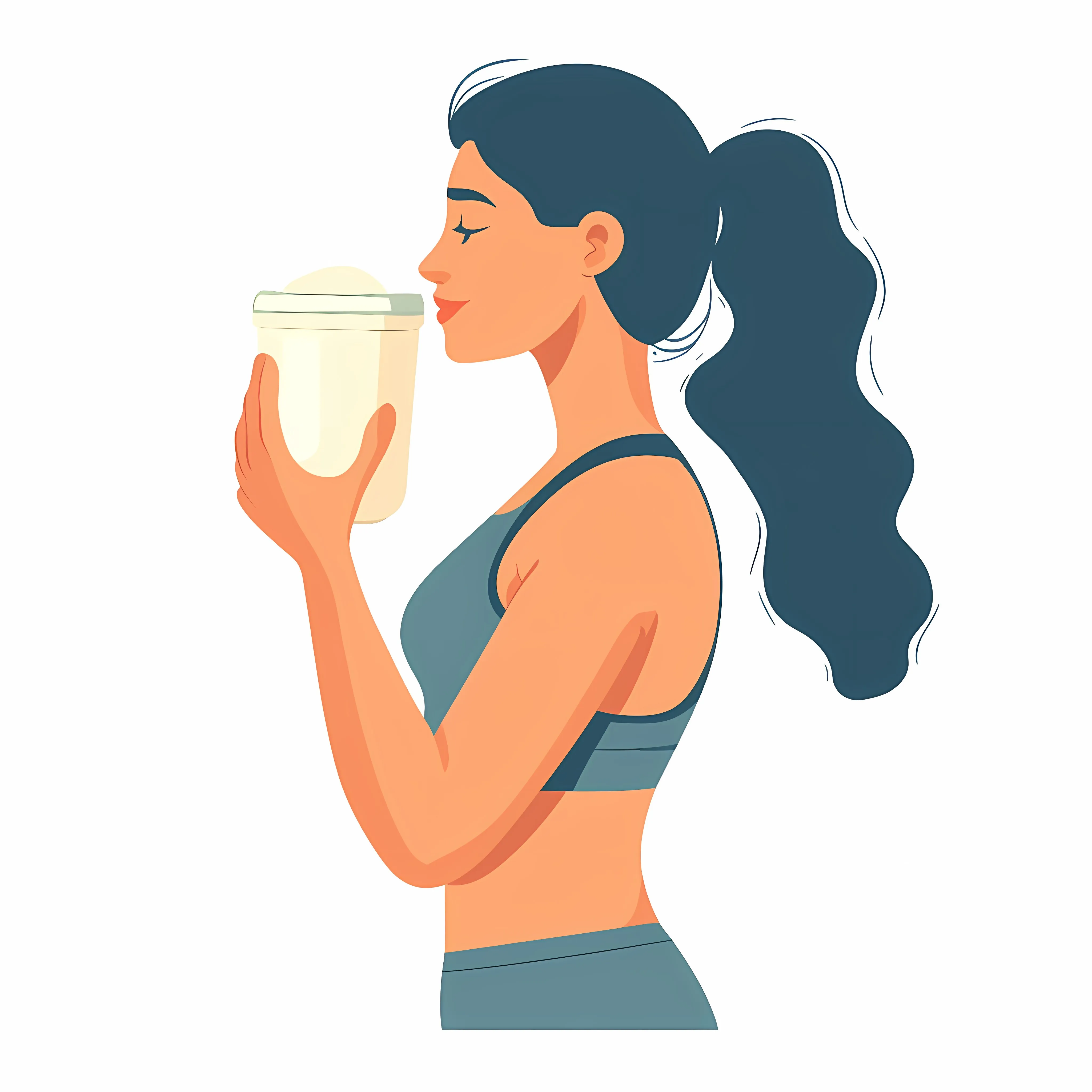 Woman Drinking Protein Shake Post Workout — free download from Dotvec