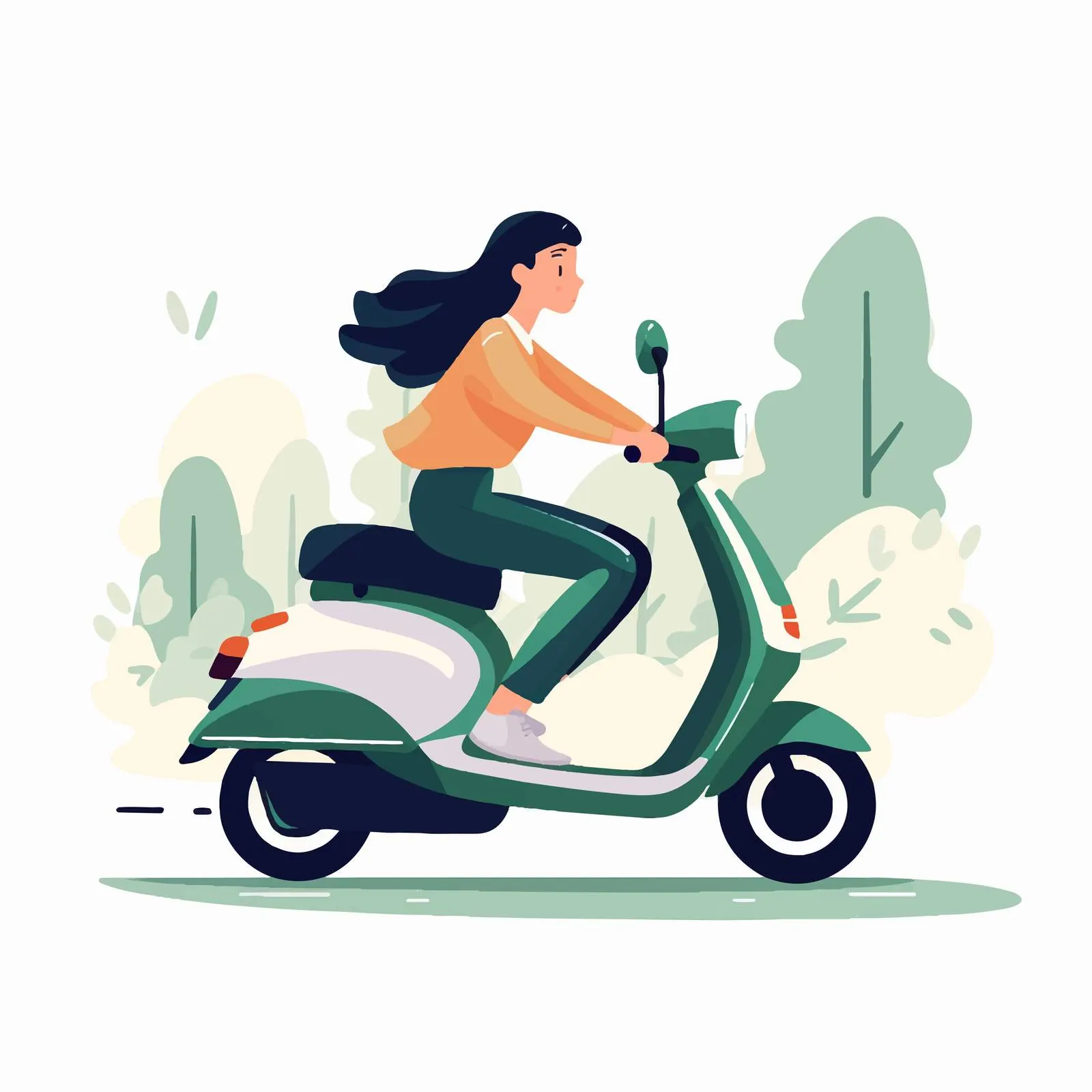 Woman Riding Eco-Friendly Electric Moped — free download from Dotvec