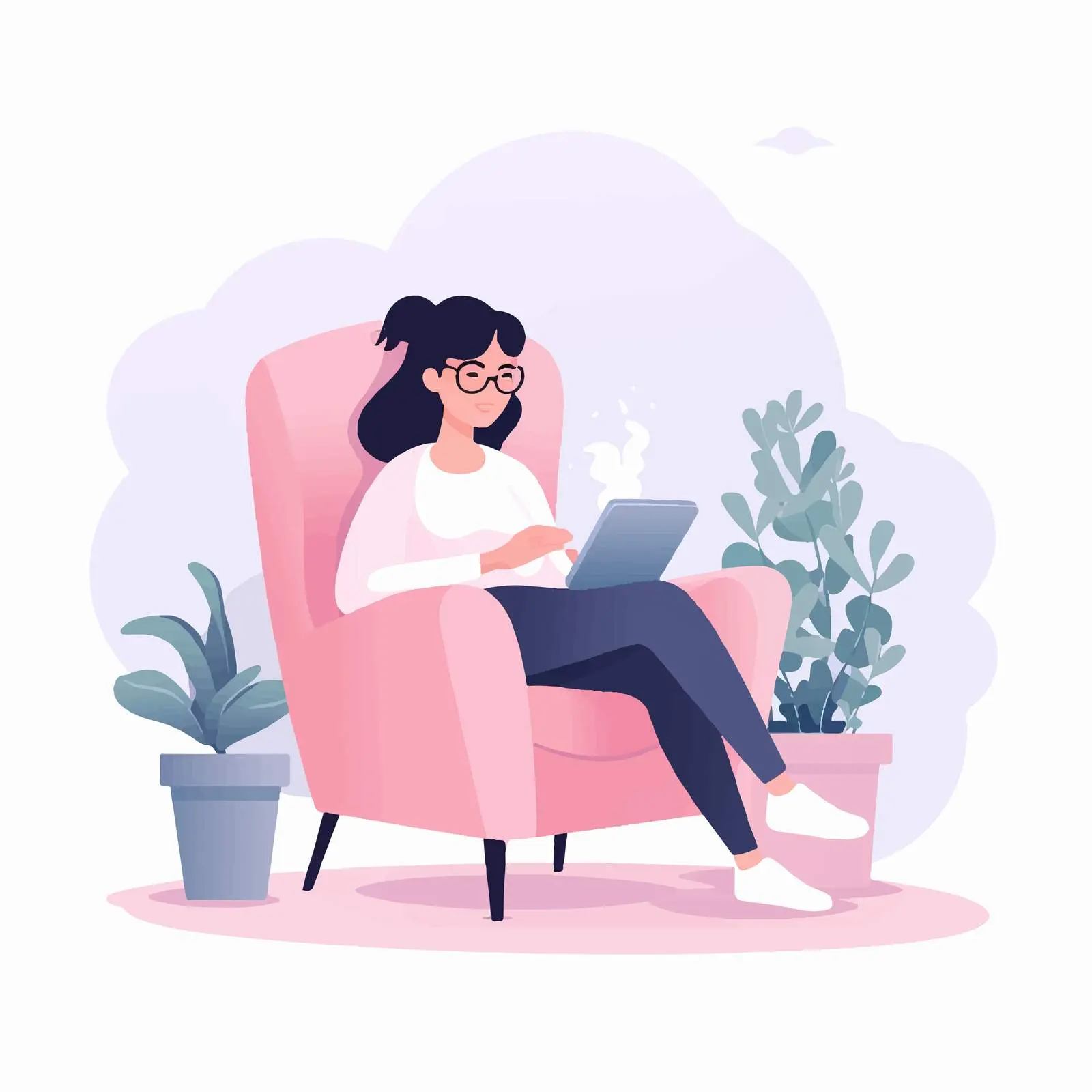 Woman Engaged in Online Communication via Correspondence — free download from Dotvec