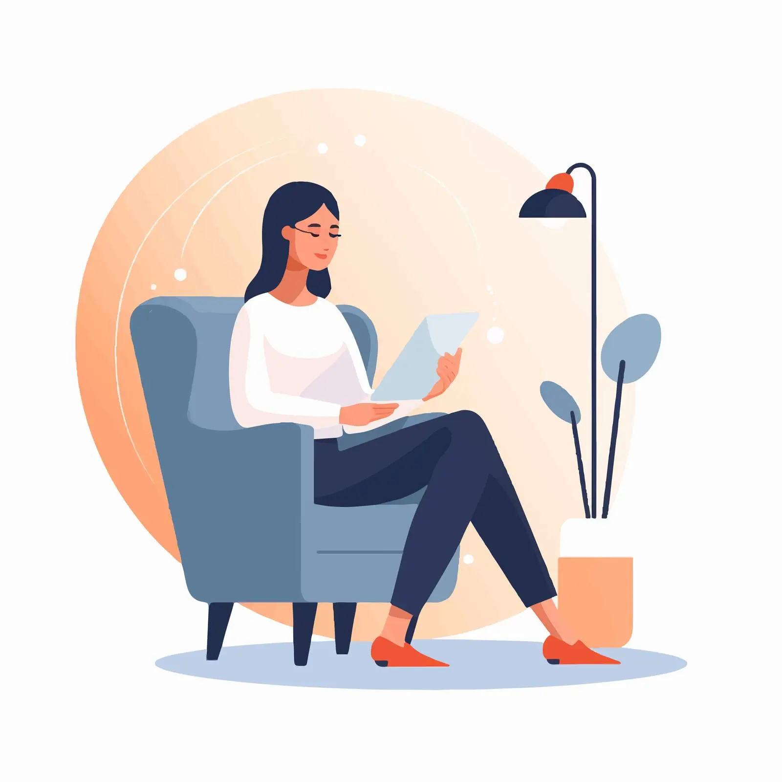 Woman Engaged in Online Communication at Home — free download from Dotvec