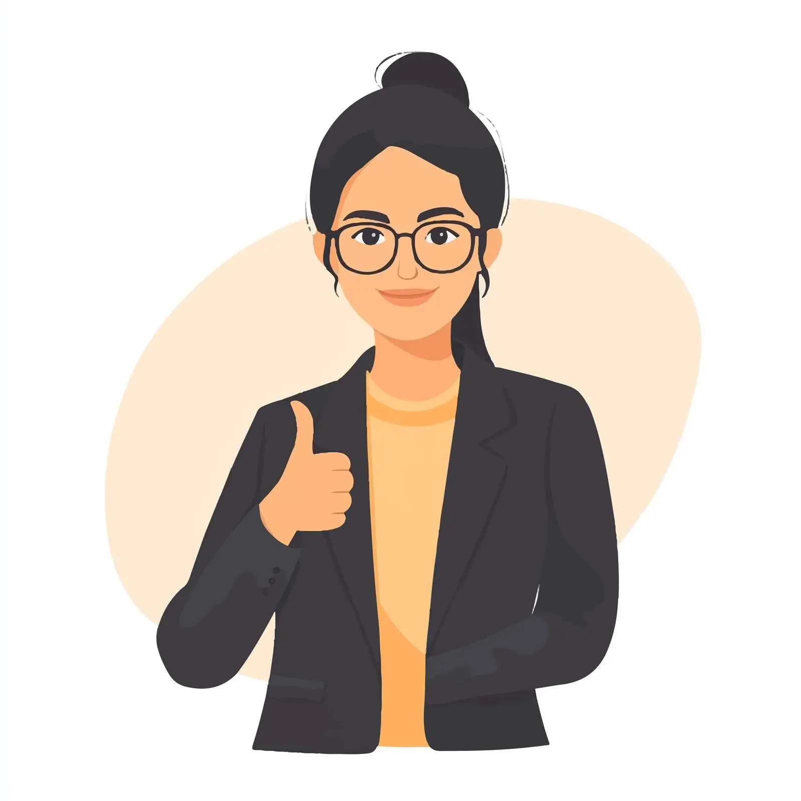 Professional Woman Executive Thumbs Up Vector — free download from Dotvec