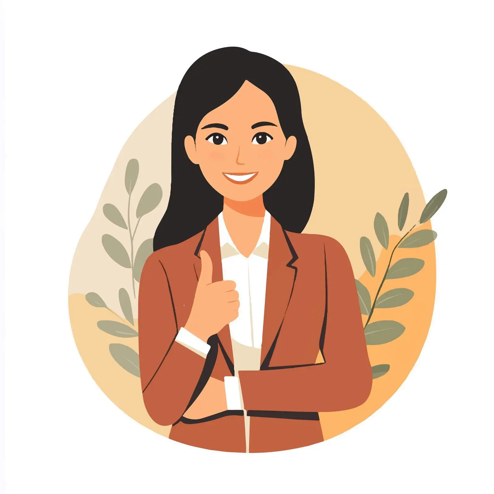 Confident Woman Executive Giving Thumbs Up — free download from Dotvec