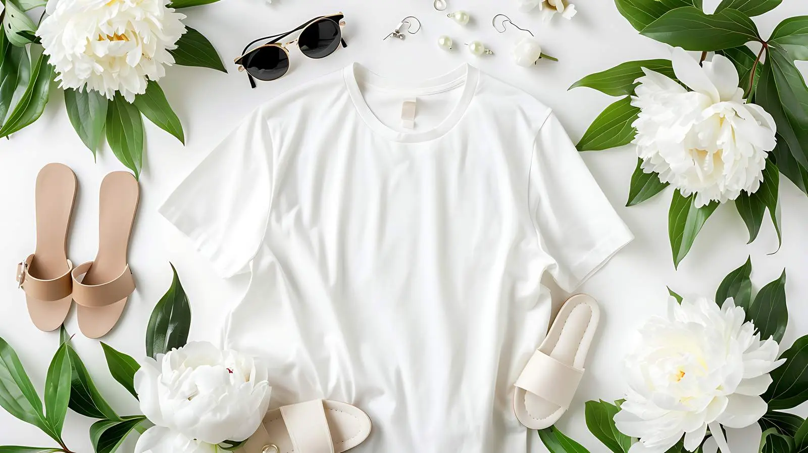 Elegant Women's Fashion Background with Peony Slippers — free download from Dotvec