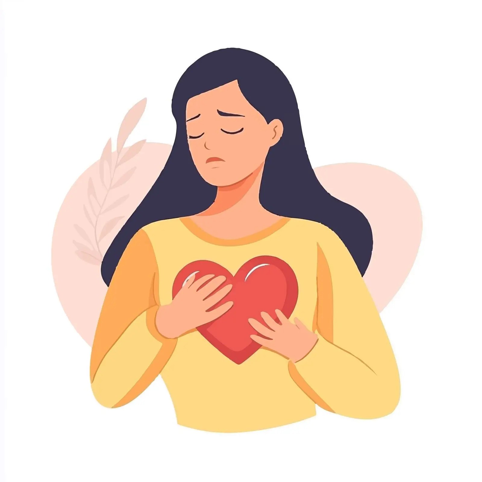 Woman Experiencing Chest Pain Symptoms — free download from Dotvec