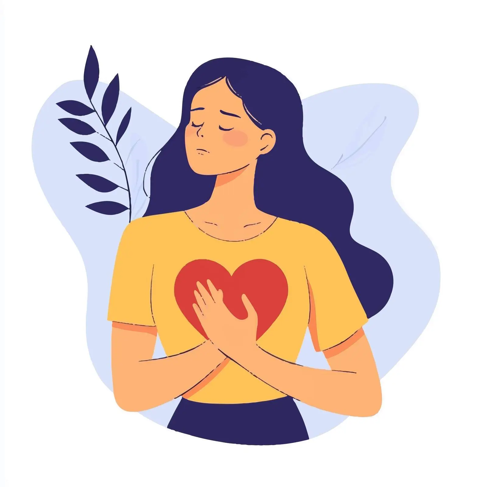 Woman Experiencing Chest Pain Symptoms — free download from Dotvec