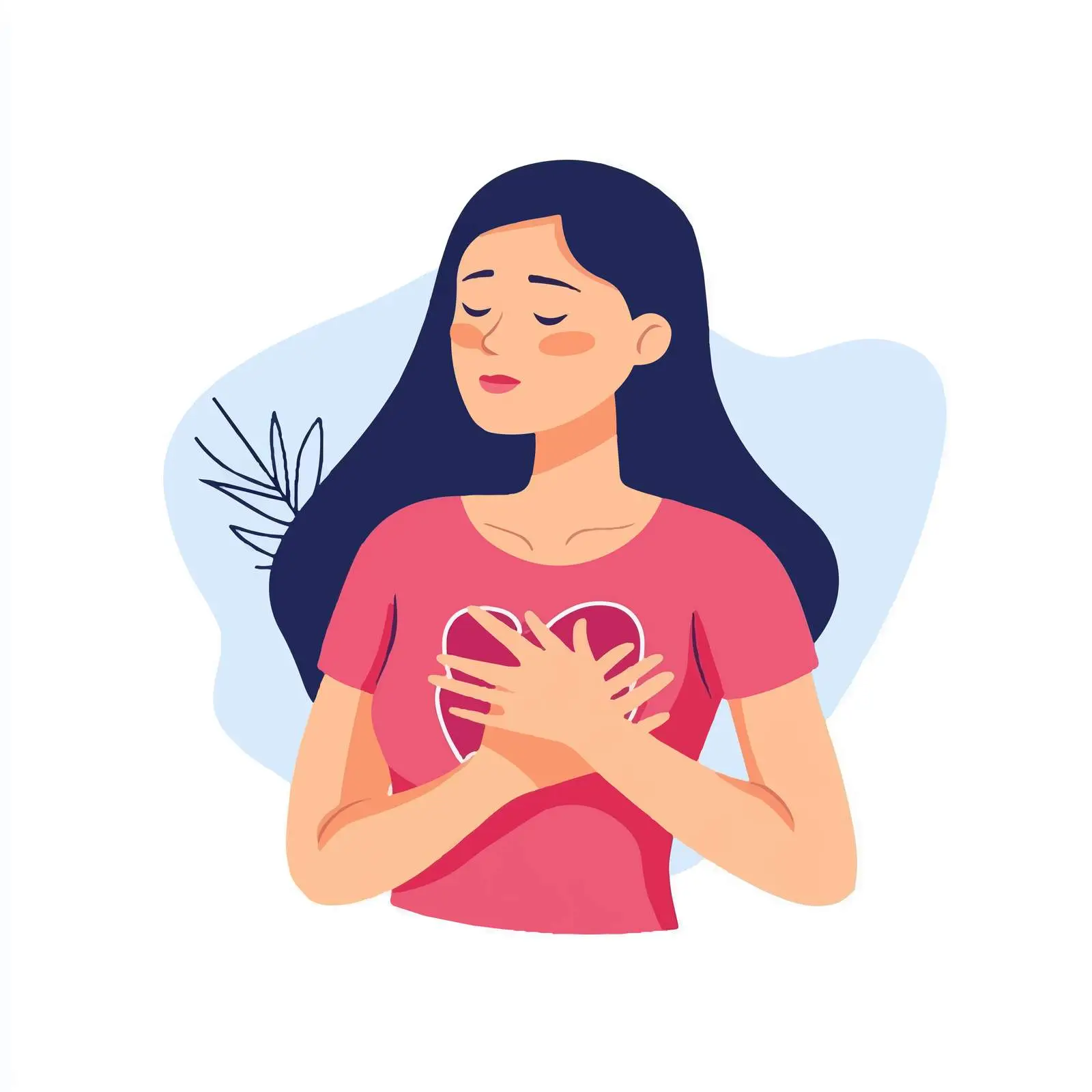 Woman Experiencing Chest Pain Symptoms — free download from Dotvec