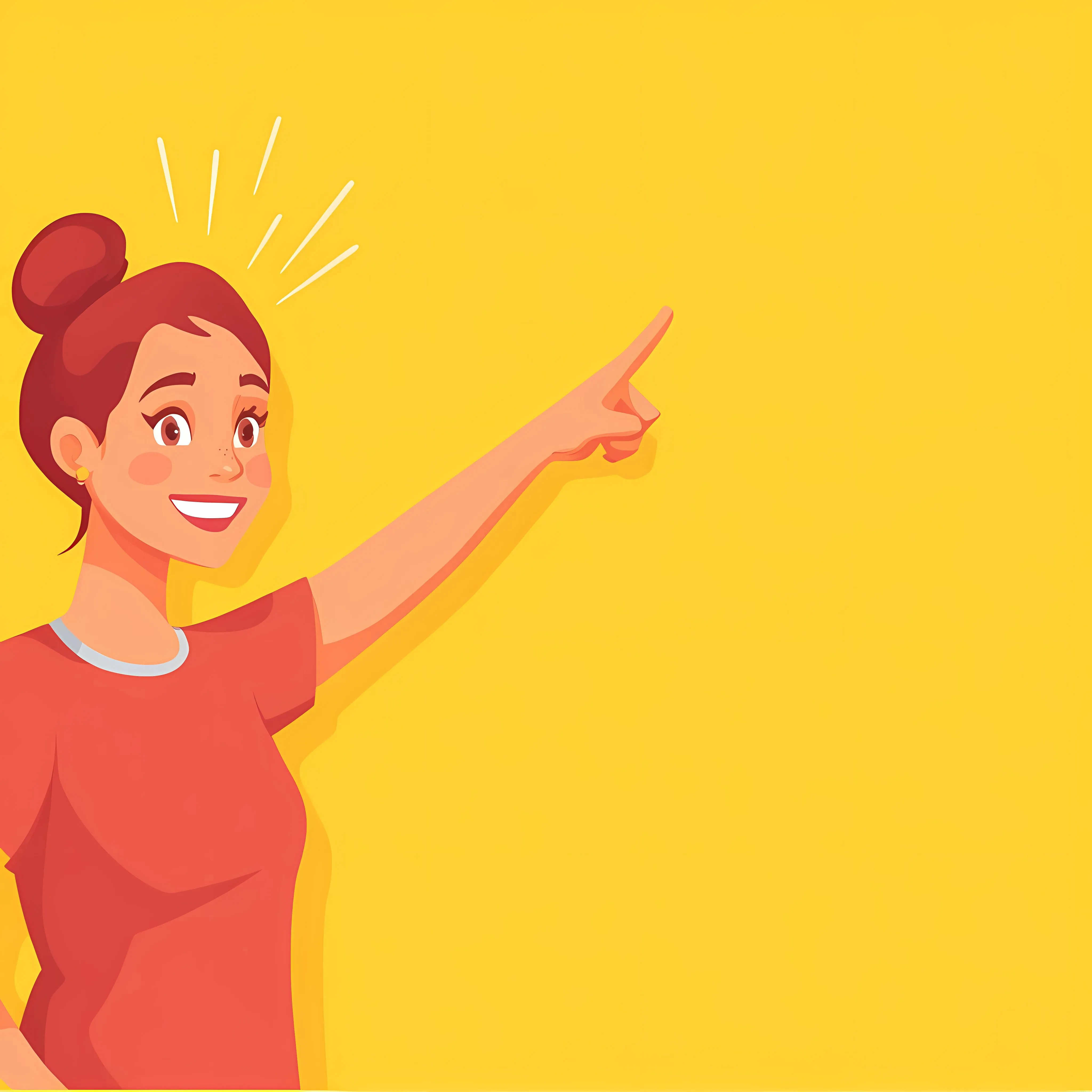 Happy Woman Pointing Finger Upwards — free download from Dotvec