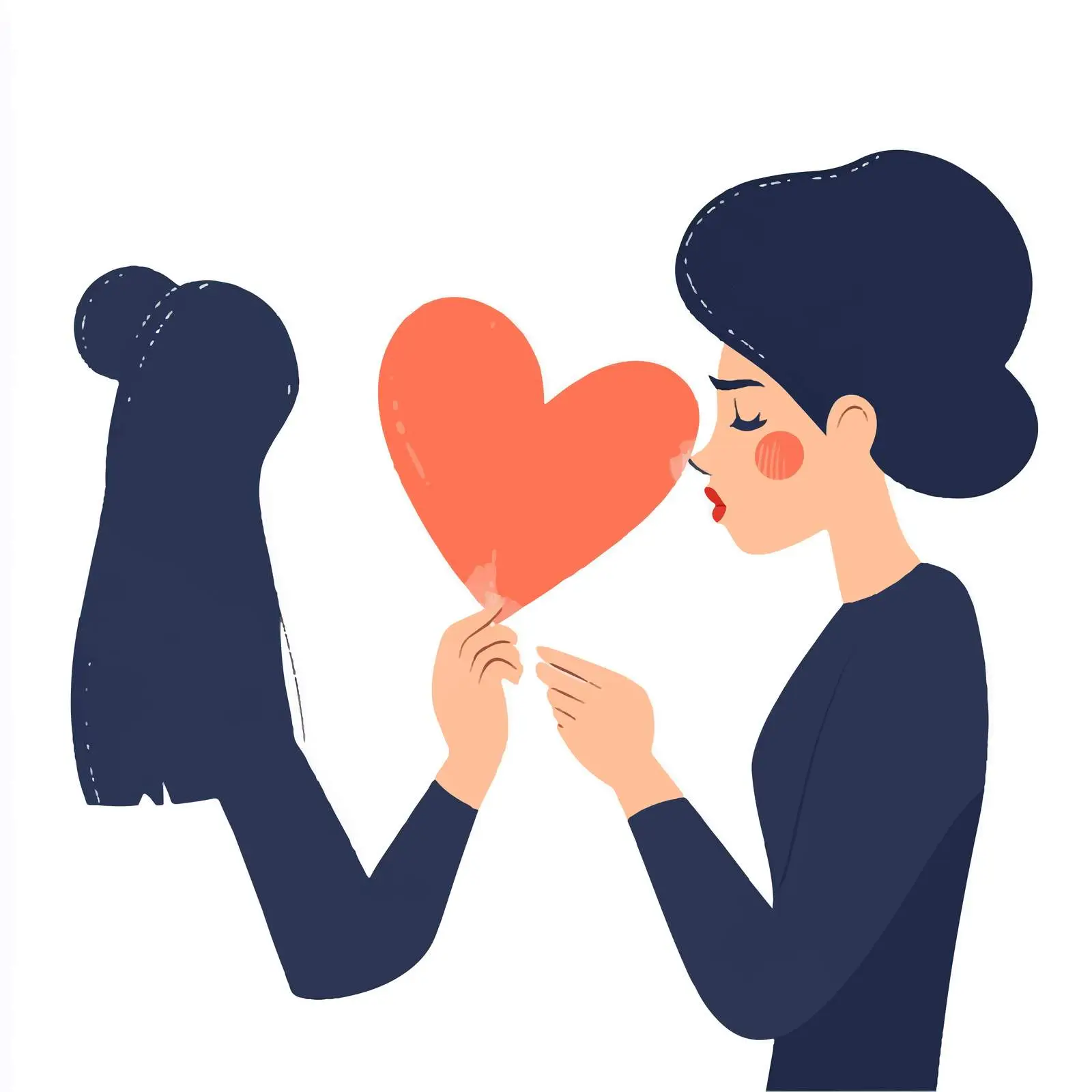Sad Woman Tearing Paper Heart Illustration – free divorce image from Dotvec