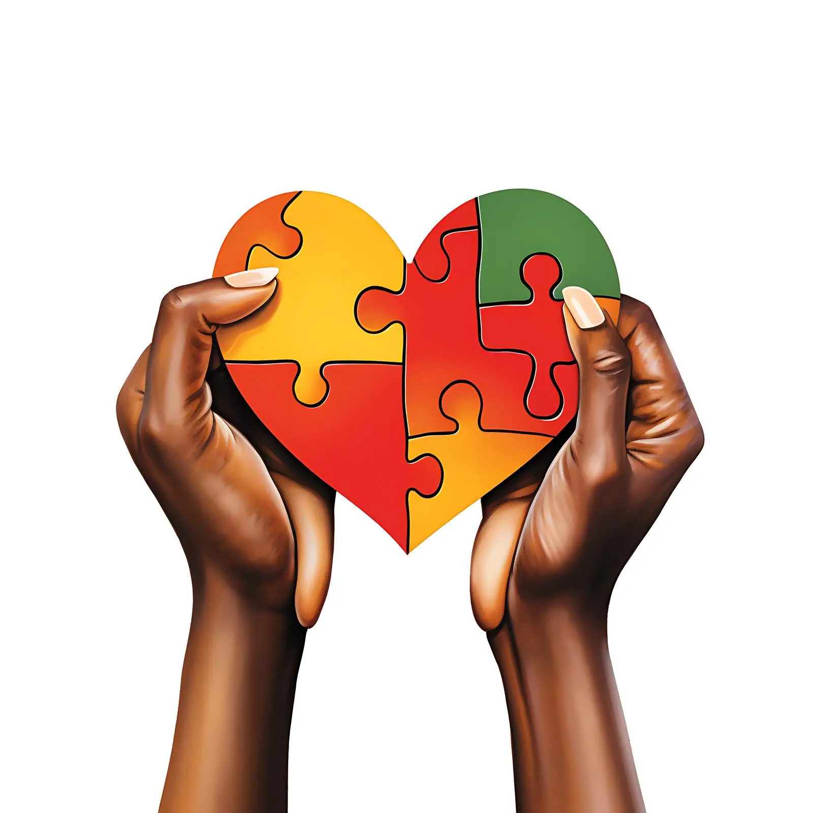 Hands Holding Heart Puzzle Pieces – free solving image from Dotvec