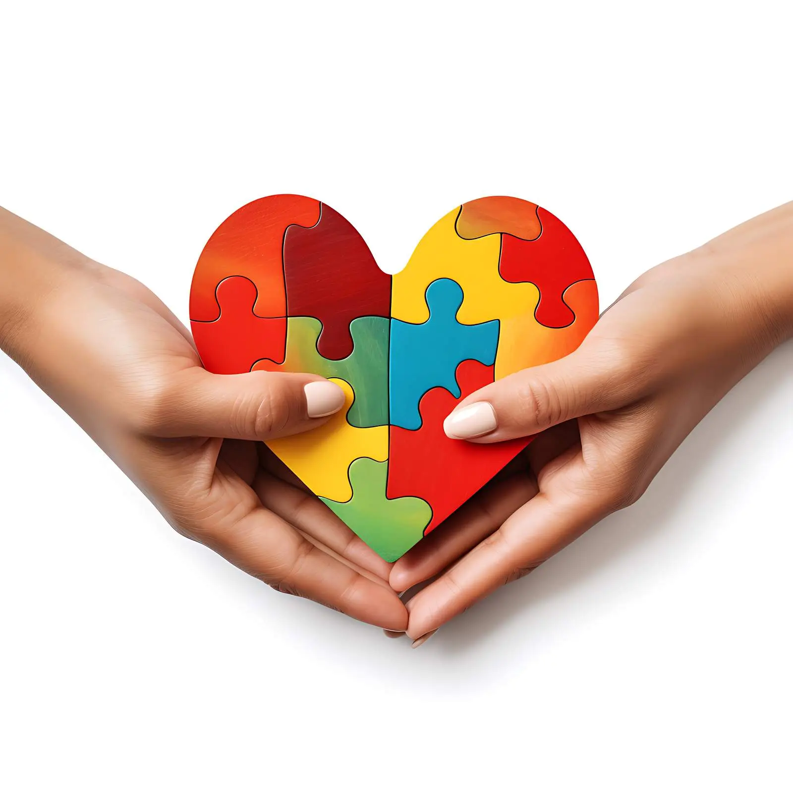 Woman Holding Heart Puzzle Pieces – free synergy image from Dotvec