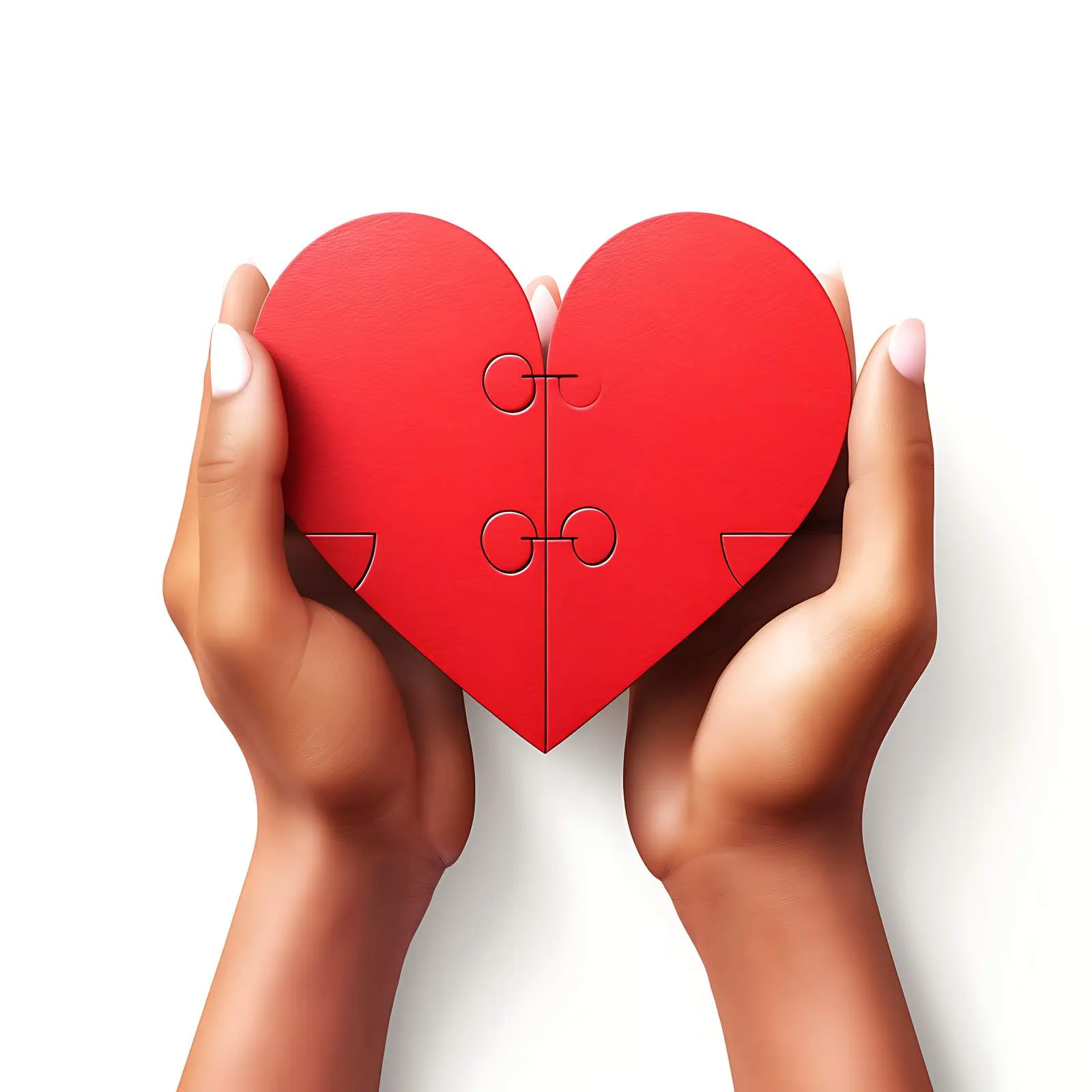 Hands Holding Puzzle Pieces Heart Symbol — free download from Dotvec