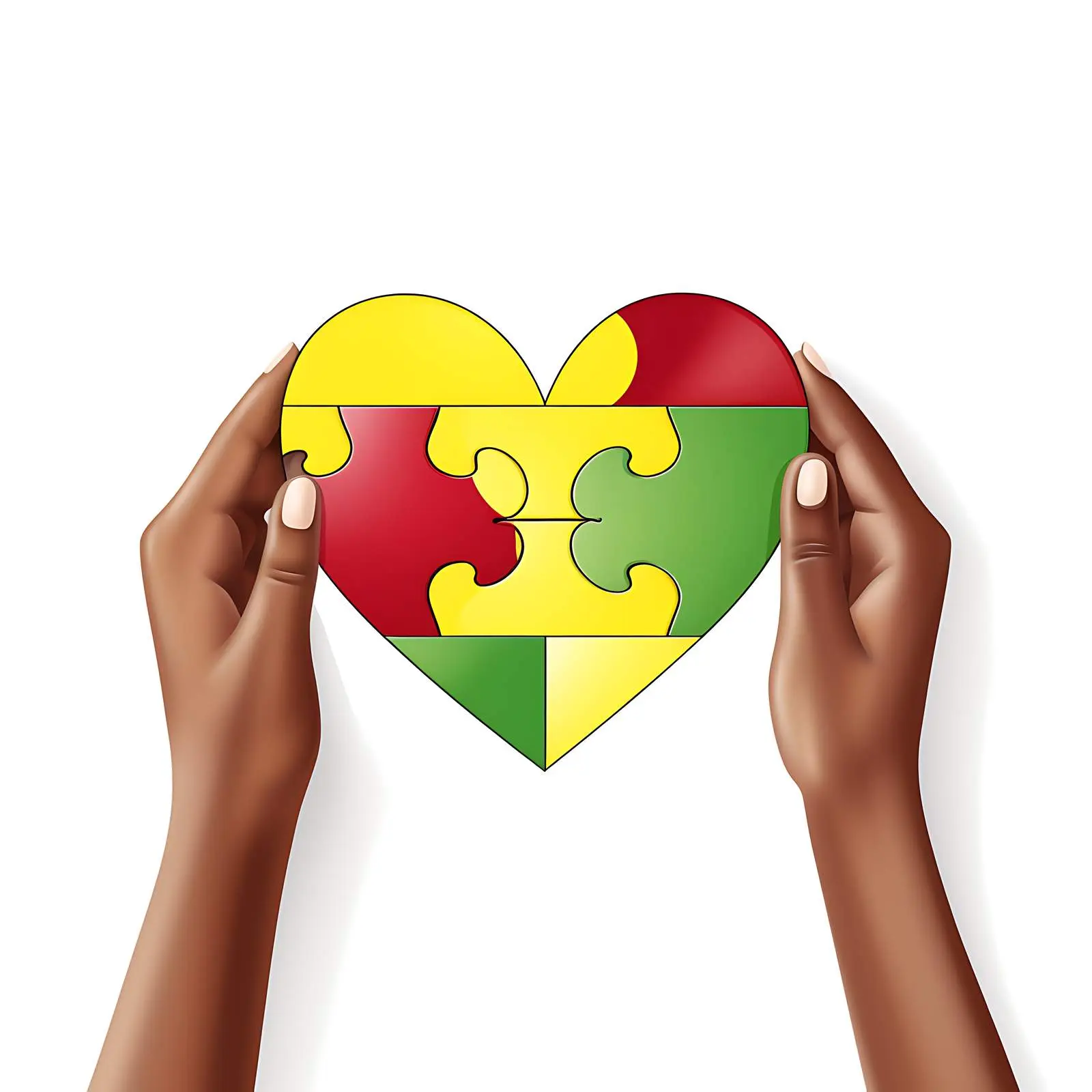 Hands Holding Heart Puzzle Pieces — free download from Dotvec