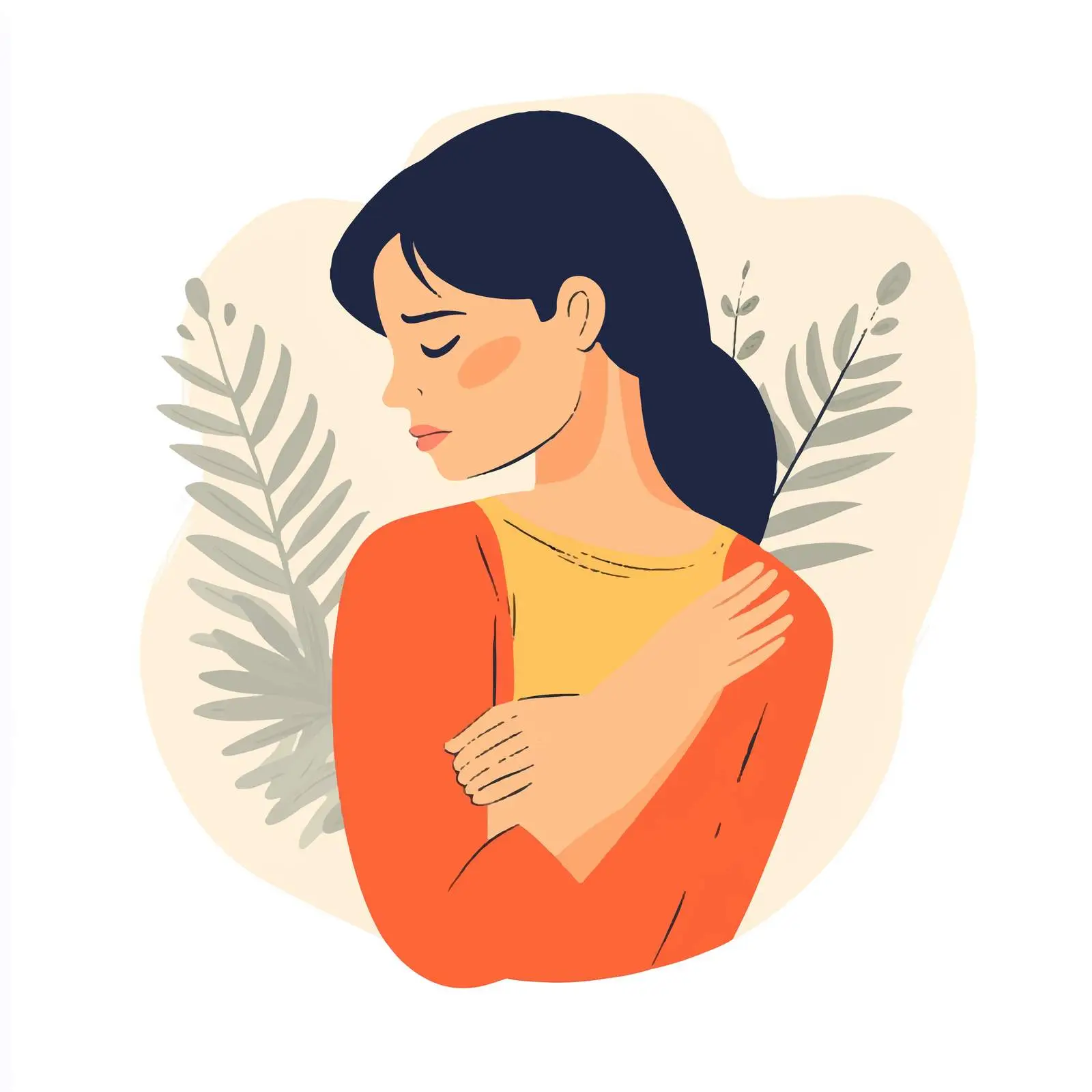 Woman Suffering from Shoulder Pain Vector Illustration — free download from Dotvec
