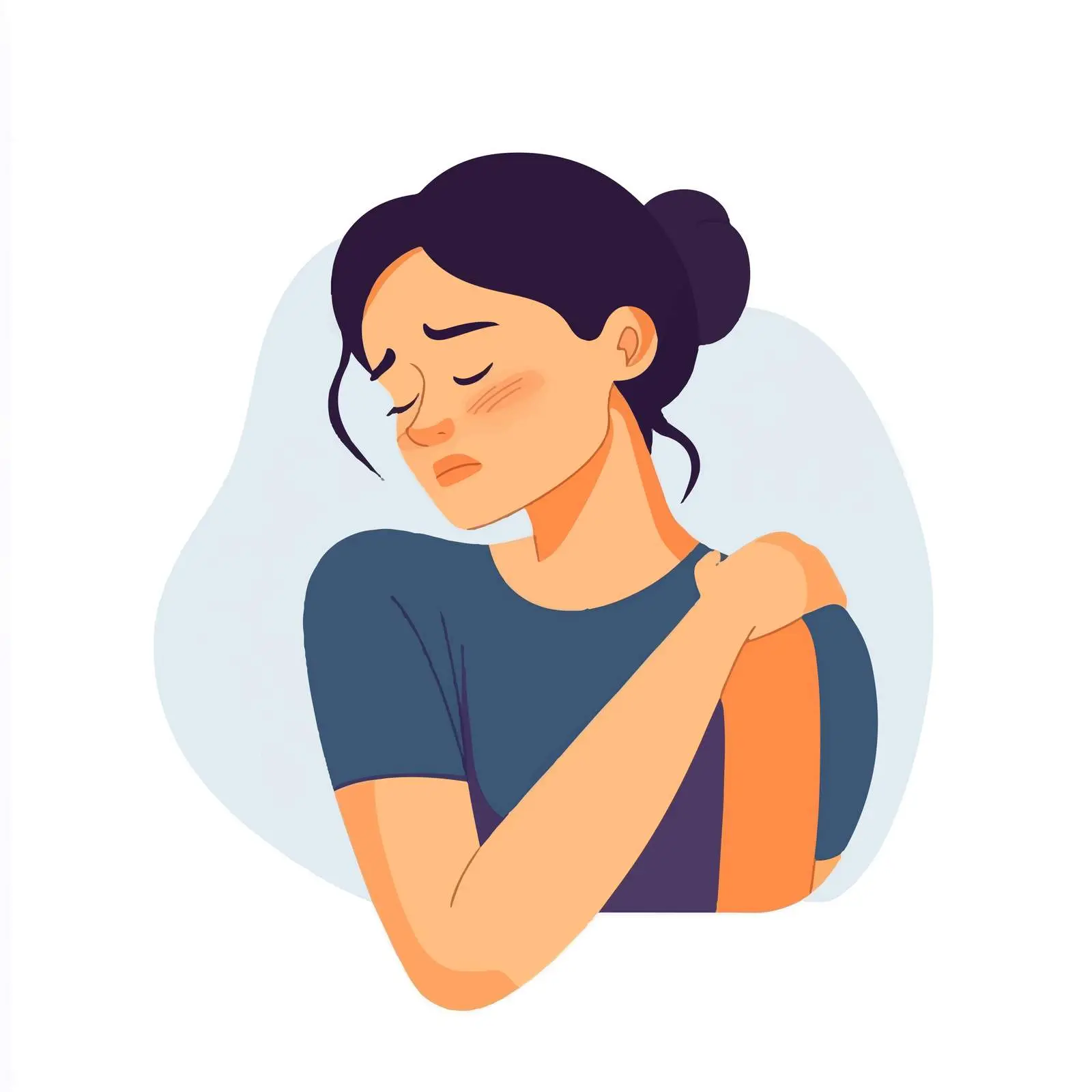 Woman Suffering from Shoulder Pain Illustration — free download from Dotvec