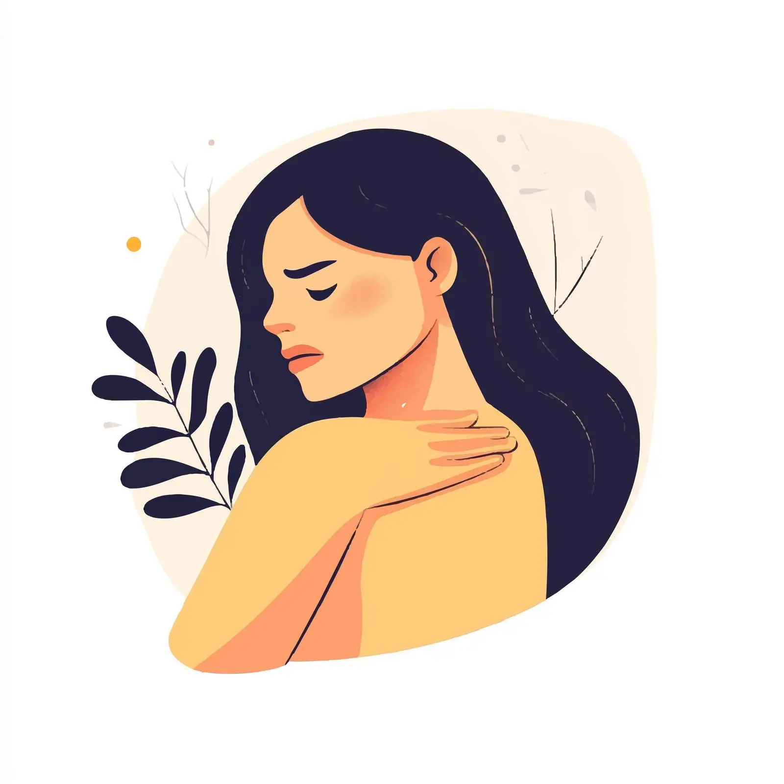Woman With Shoulder Pain Vector Illustration — free download from Dotvec