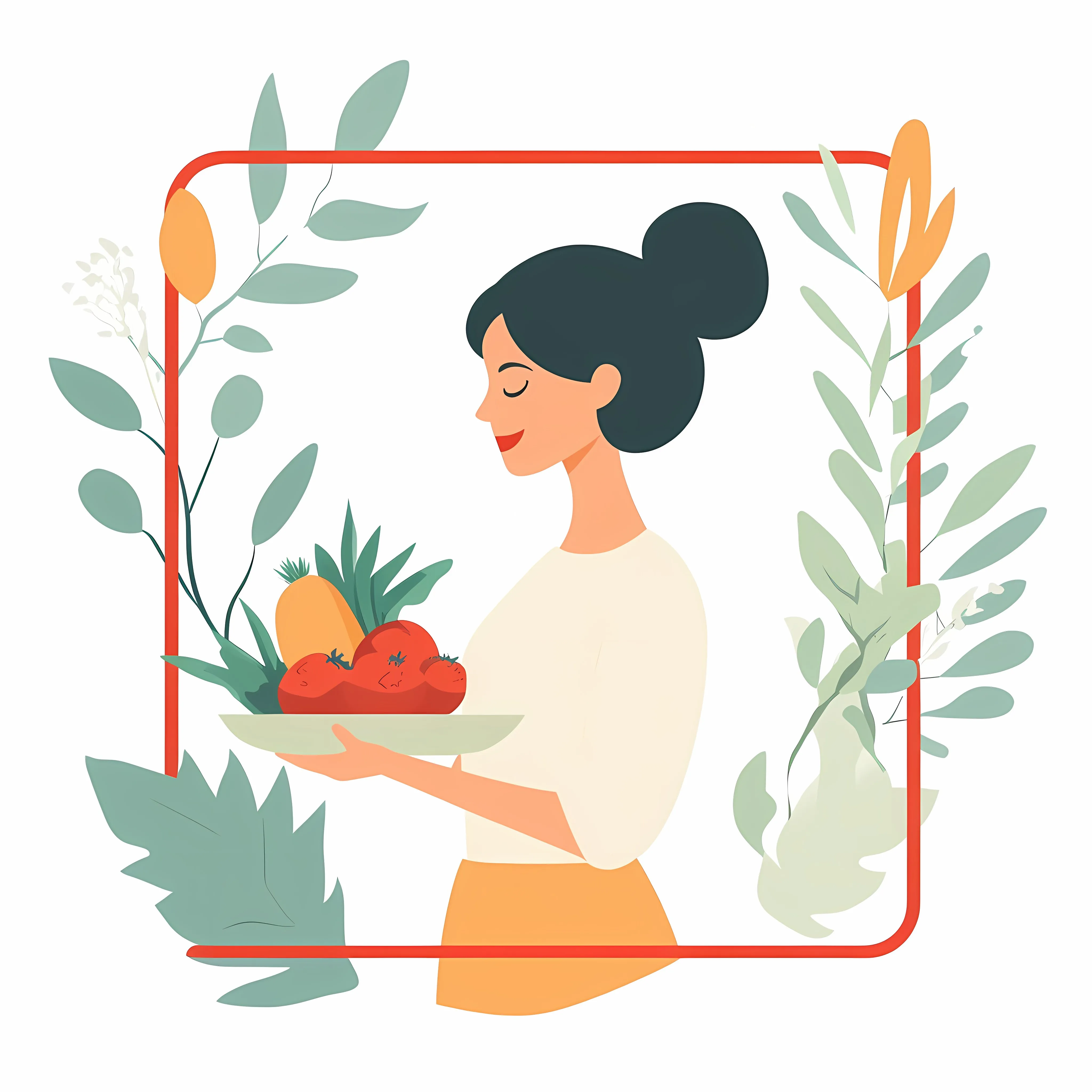 Woman Embracing Healthy Lifestyle Vector Illustration — free download from Dotvec