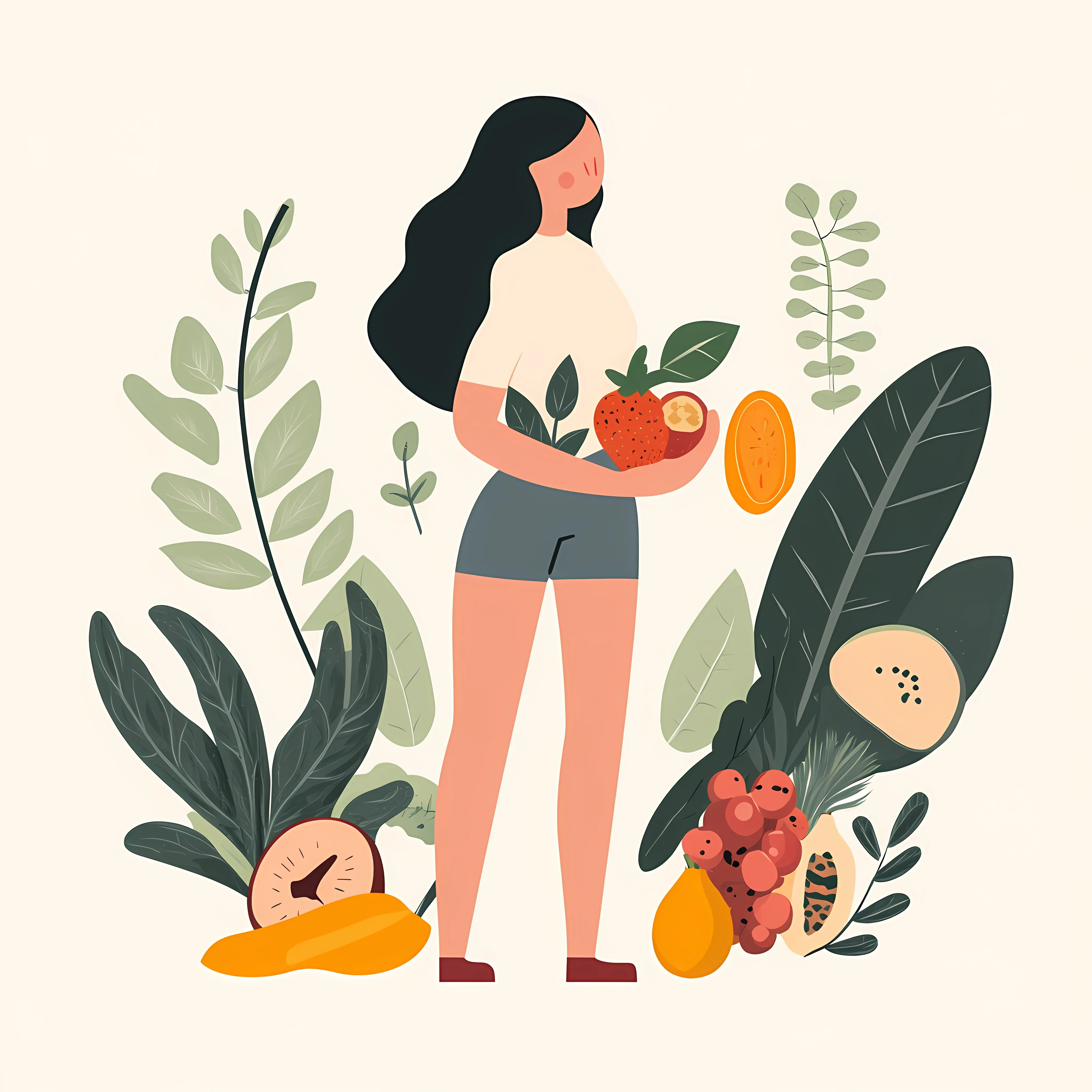 Woman Embracing a Healthy Lifestyle Vector Illustration — free download from Dotvec