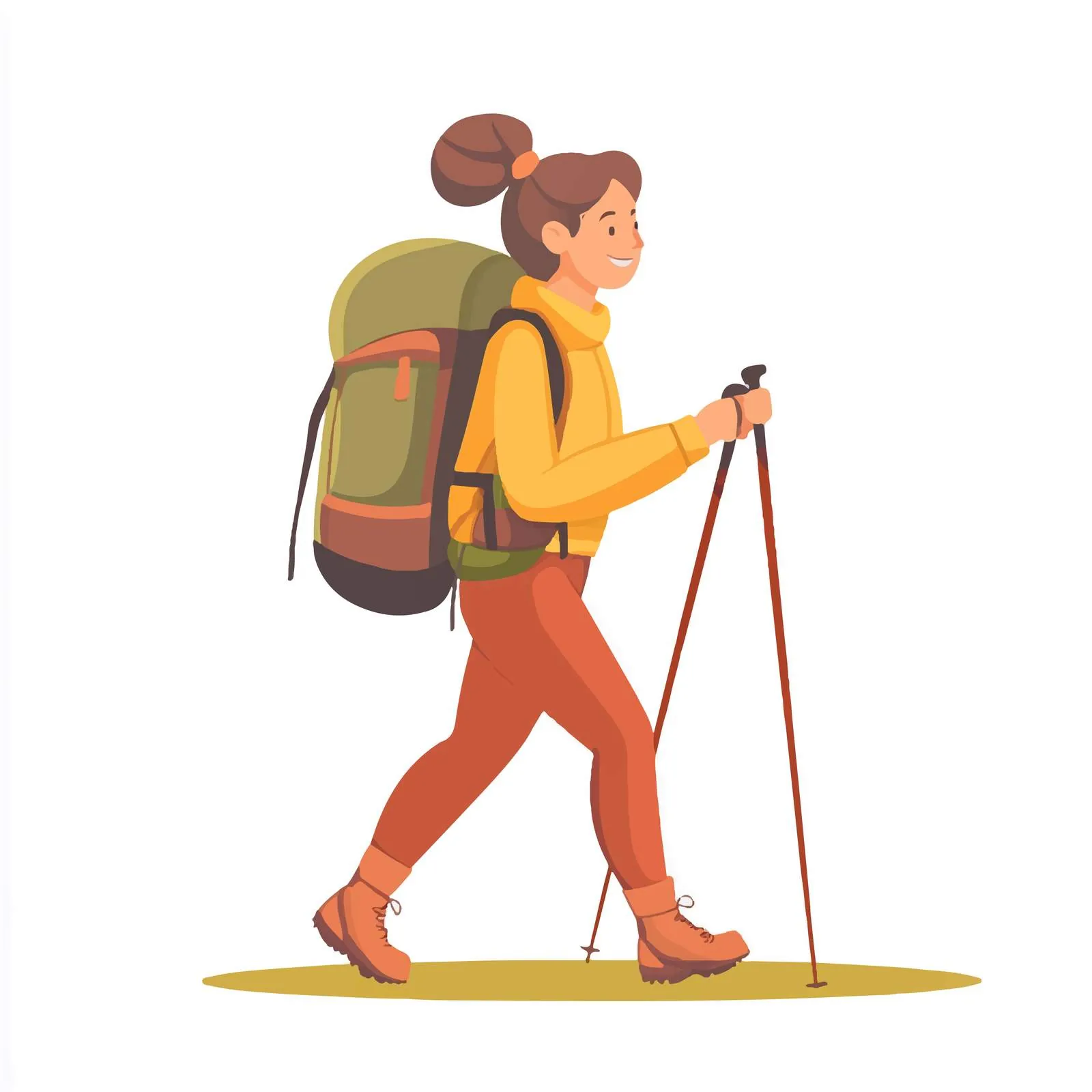 Happy Woman Hiker Trekking with Backpack — free download from Dotvec