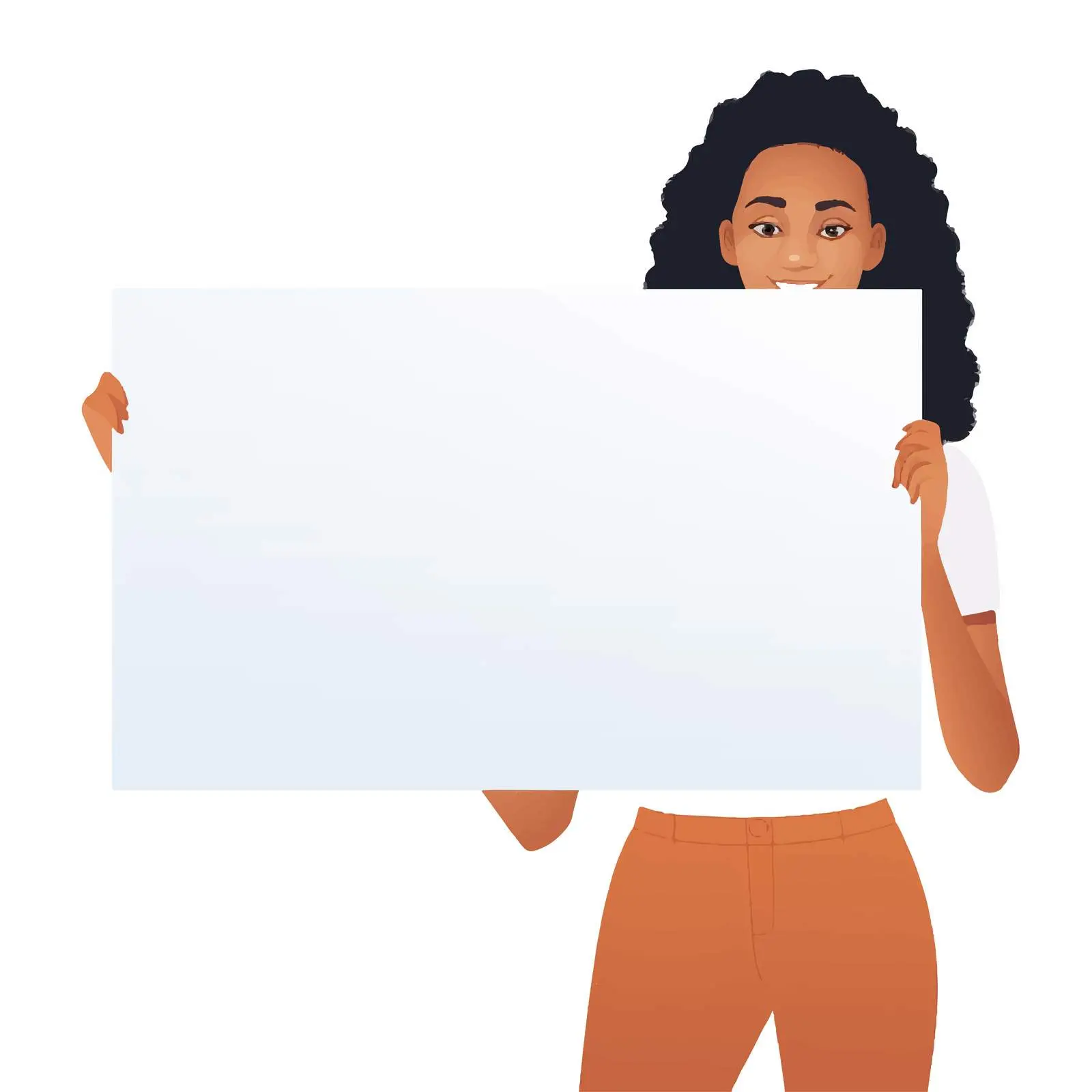 Woman Holding Blank Placard for Promotion Message – free notice image from Dotvec
