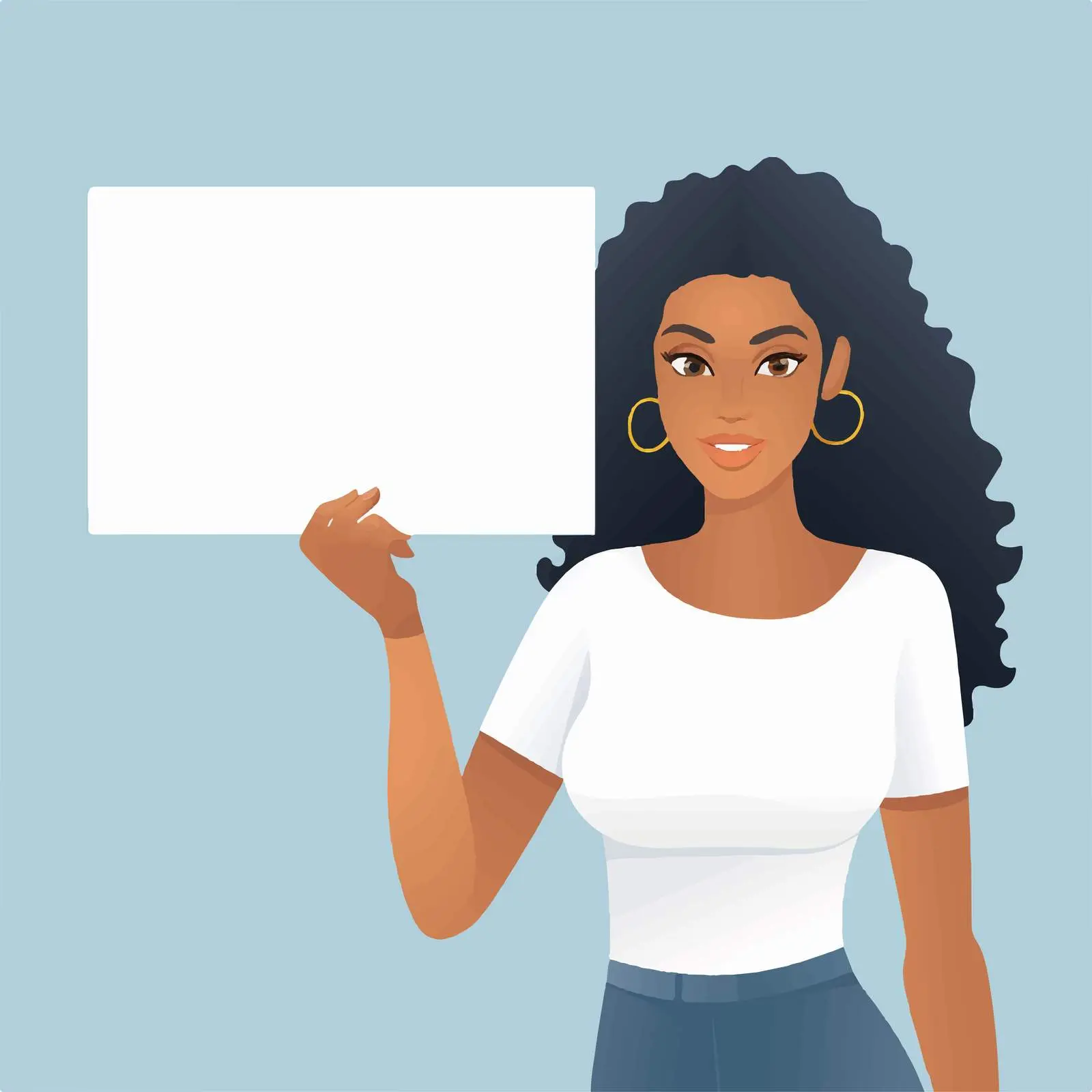 Woman Holding Blank Placard for Promotion free images image from Dotvec