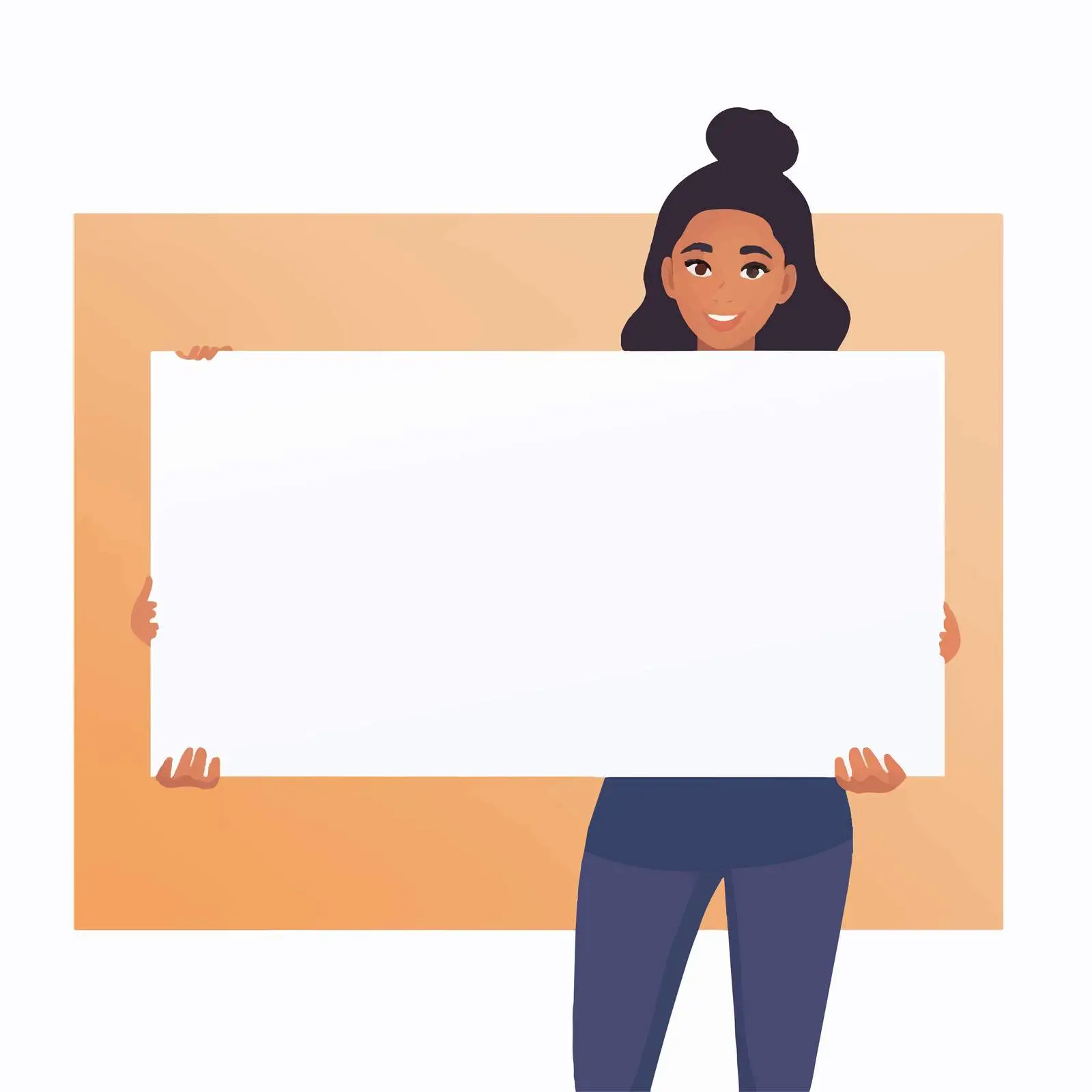 Woman Holding Blank Placard for Promotion — free download from Dotvec