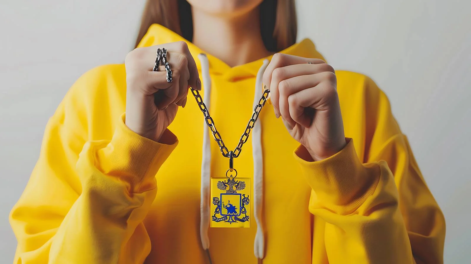 Woman with Ukrainian Coat of Arms — free download from Dotvec