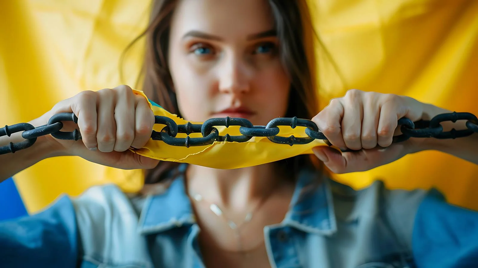 Woman with Ukrainian Coat of Arms — free download from Dotvec