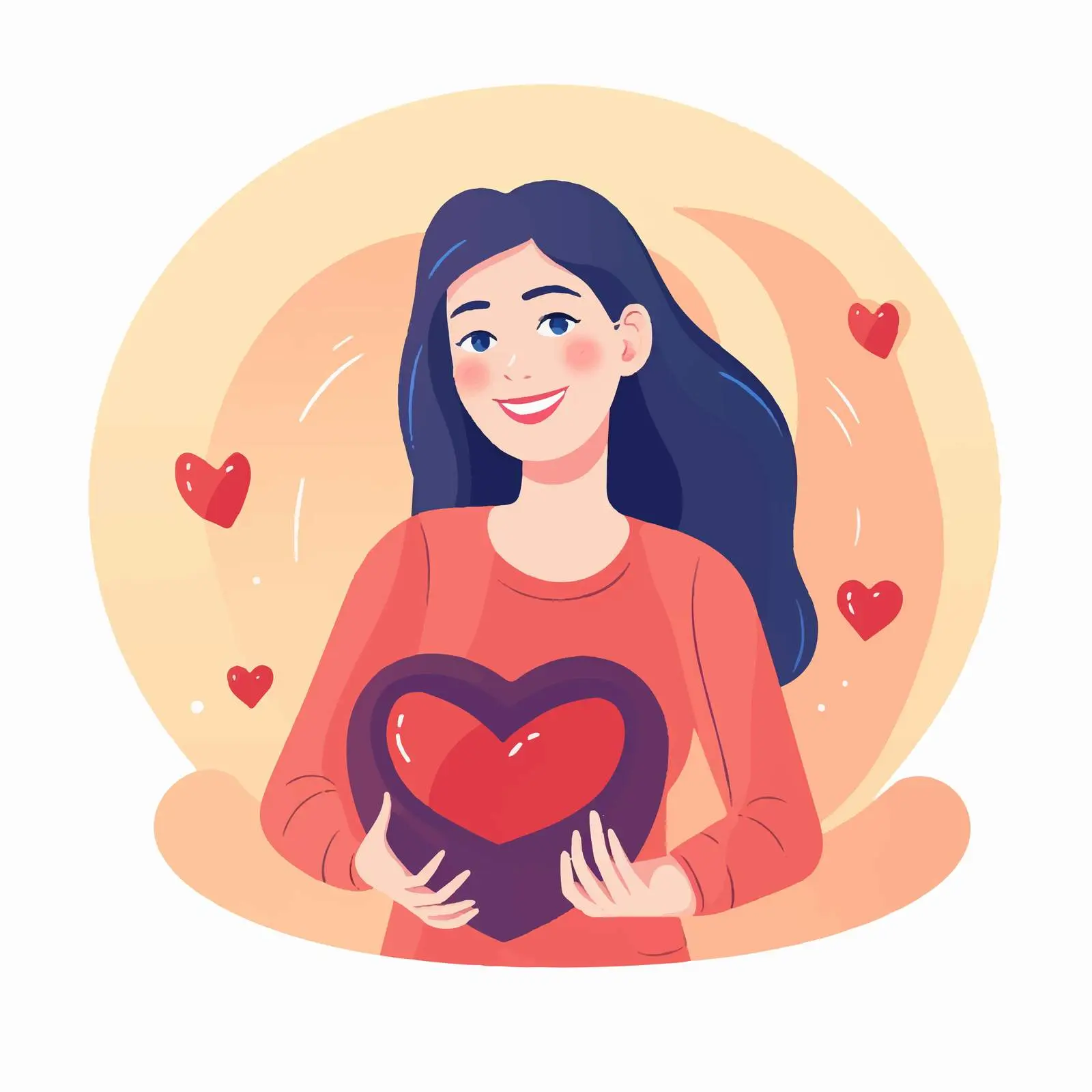 Woman Holding Love Heart for Valentine Volunteer — free download from Dotvec