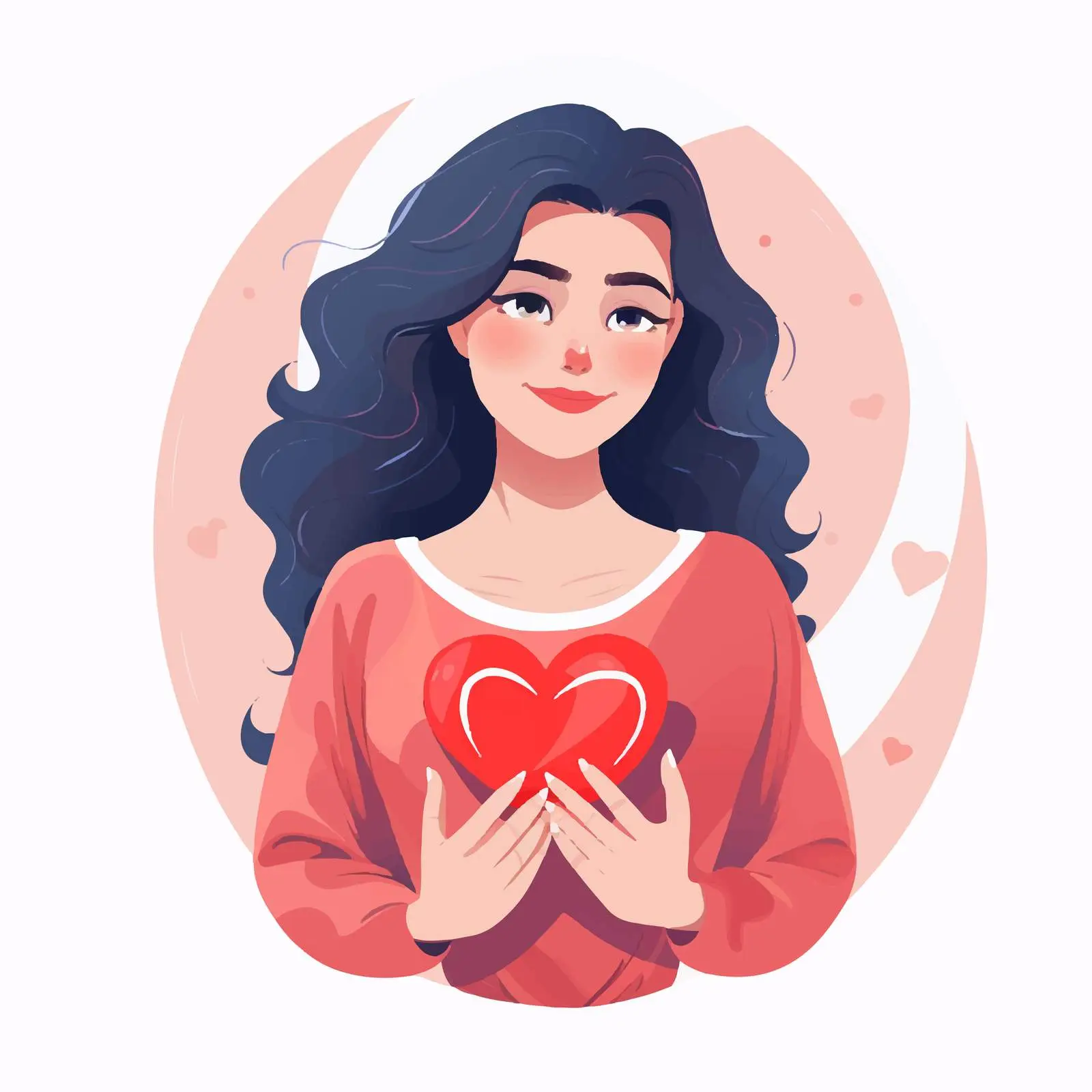 Woman Holding Heart for Valentine's Day – free social impact image from Dotvec
