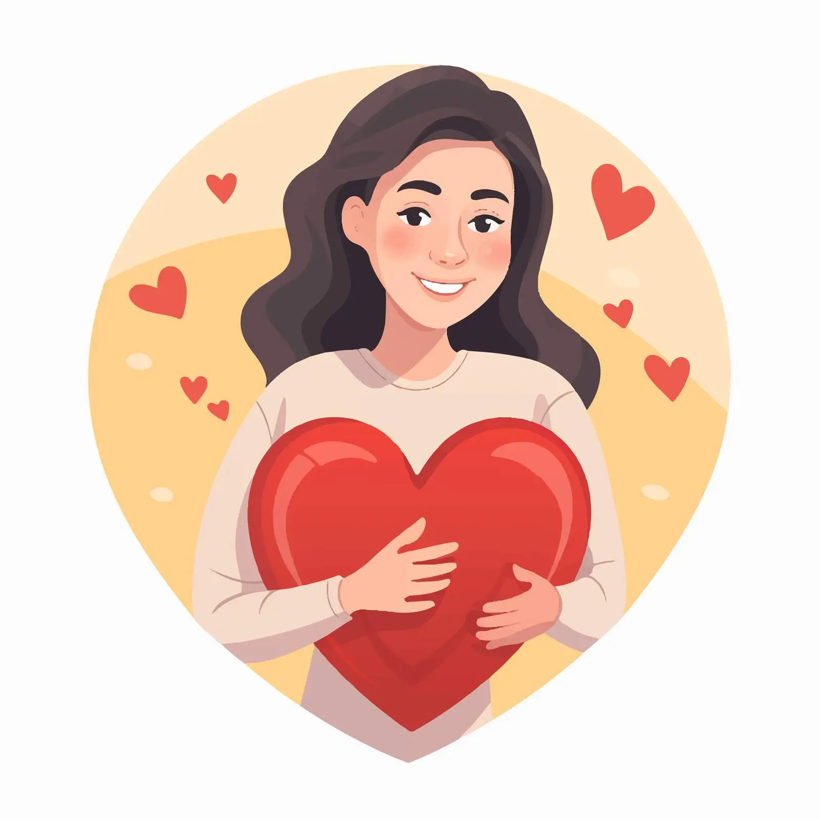 Woman Holding Heart for Valentine's Charity — free download from Dotvec