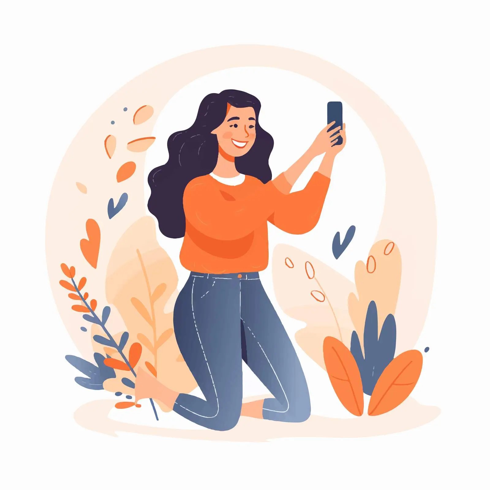 Happy Girl Taking Photo with Smartphone — free download from Dotvec
