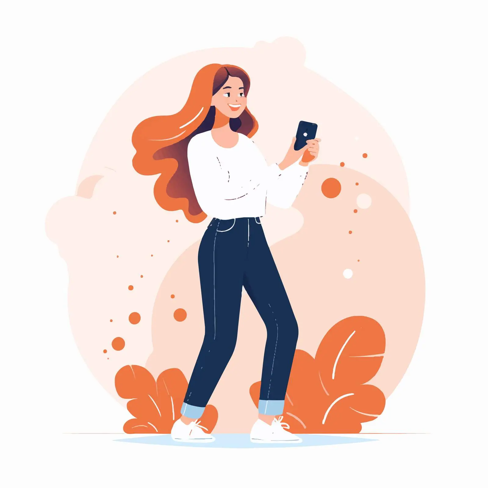 Happy Girl Taking Photo with Smartphone — free download from Dotvec