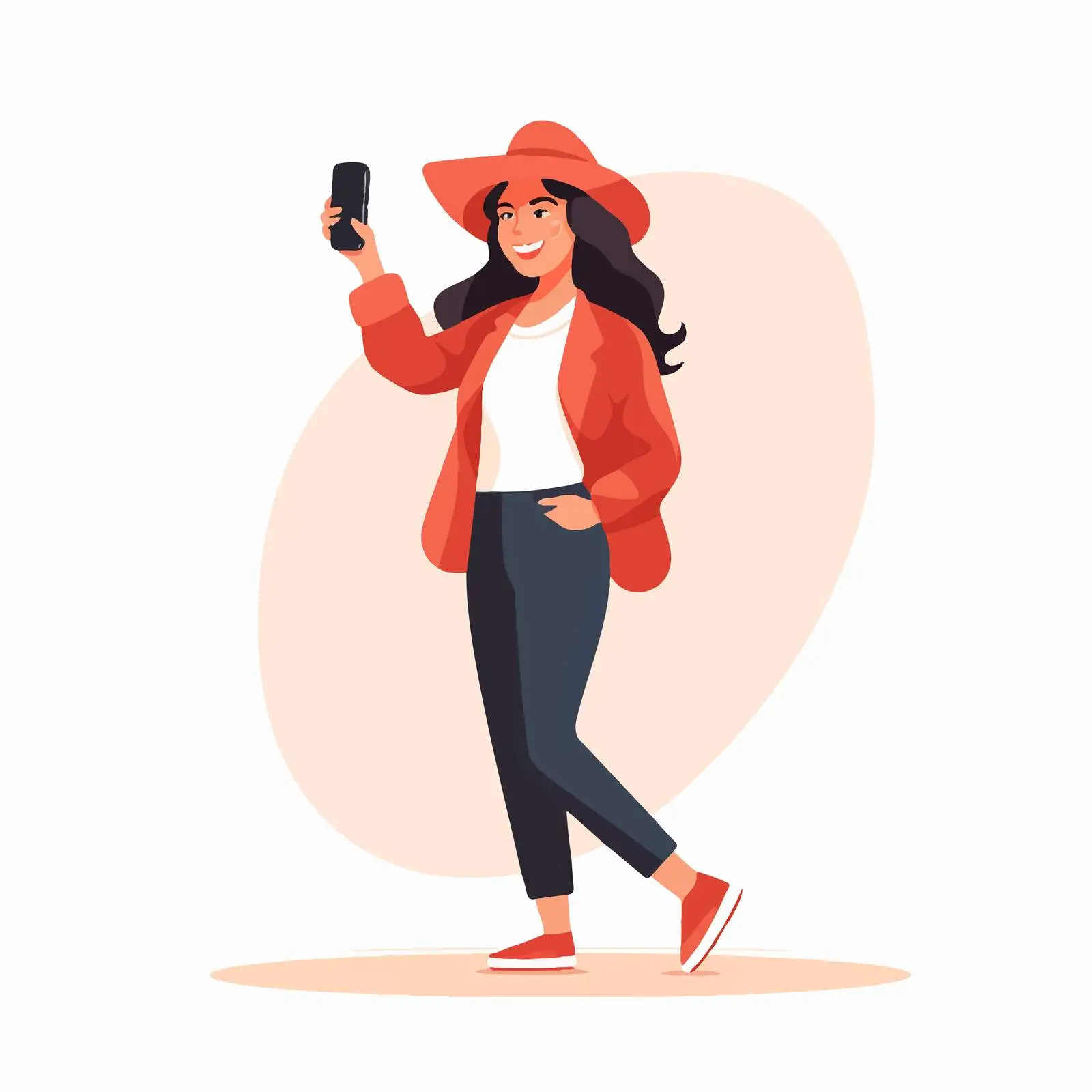 Happy Girl Taking Photo with Smartphone — free download from Dotvec