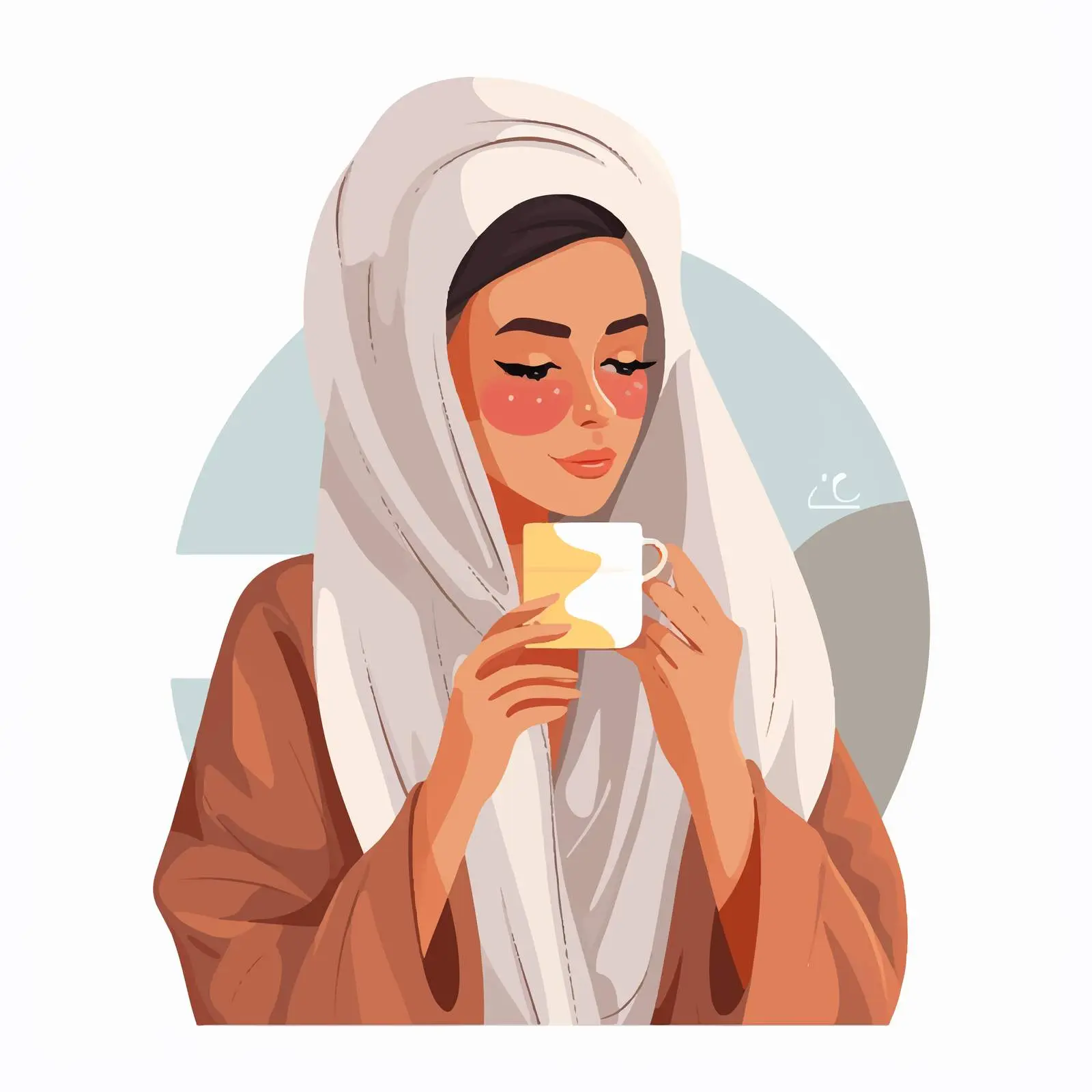 Woman in Bathrobe Enjoying Coffee in Morning — free download from Dotvec