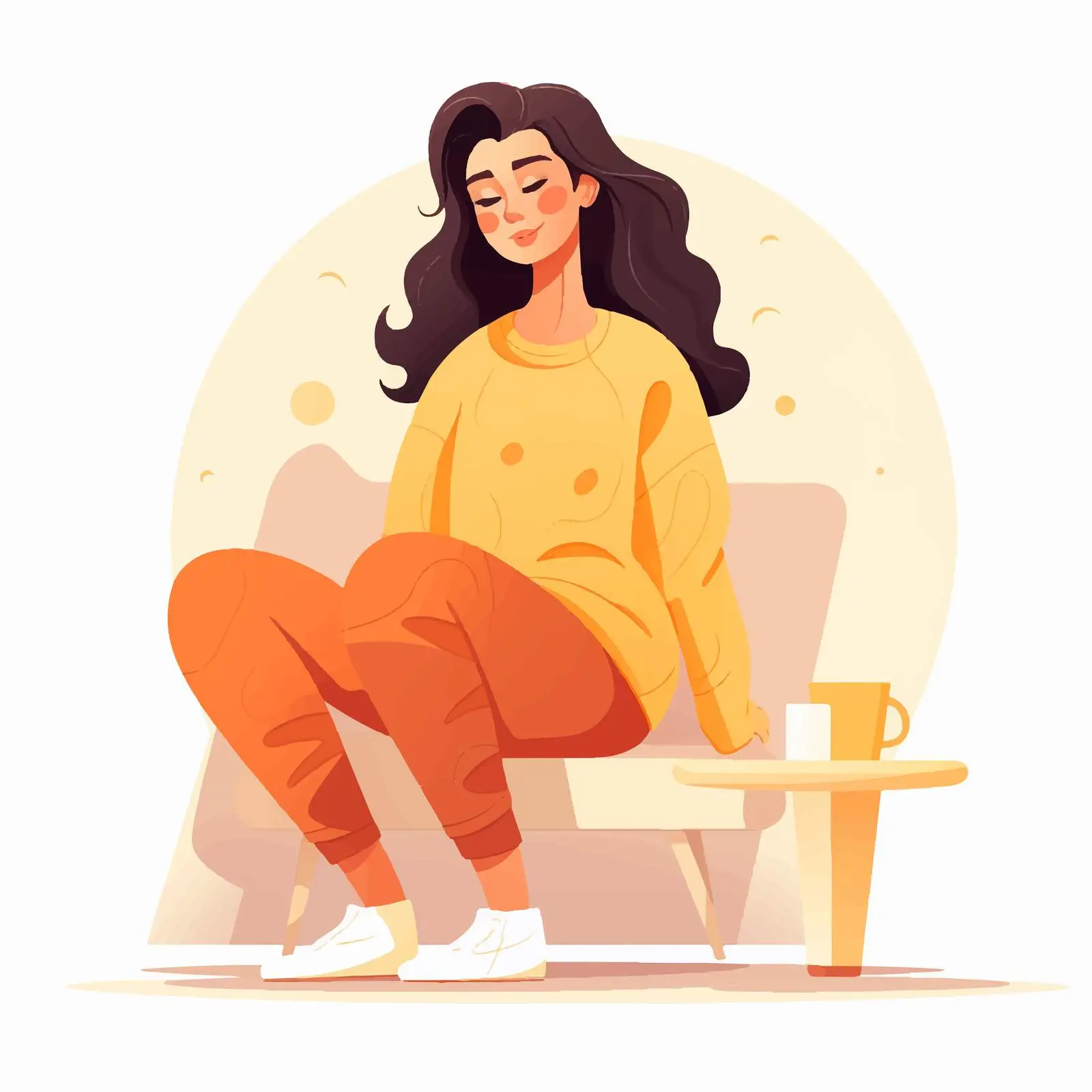 Relaxed Woman in Comfy Home Clothes — free download from Dotvec