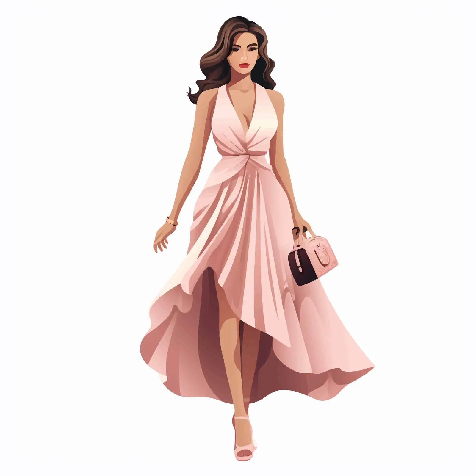 Elegant Woman in Fashion Dress for Evening Party — free download from Dotvec