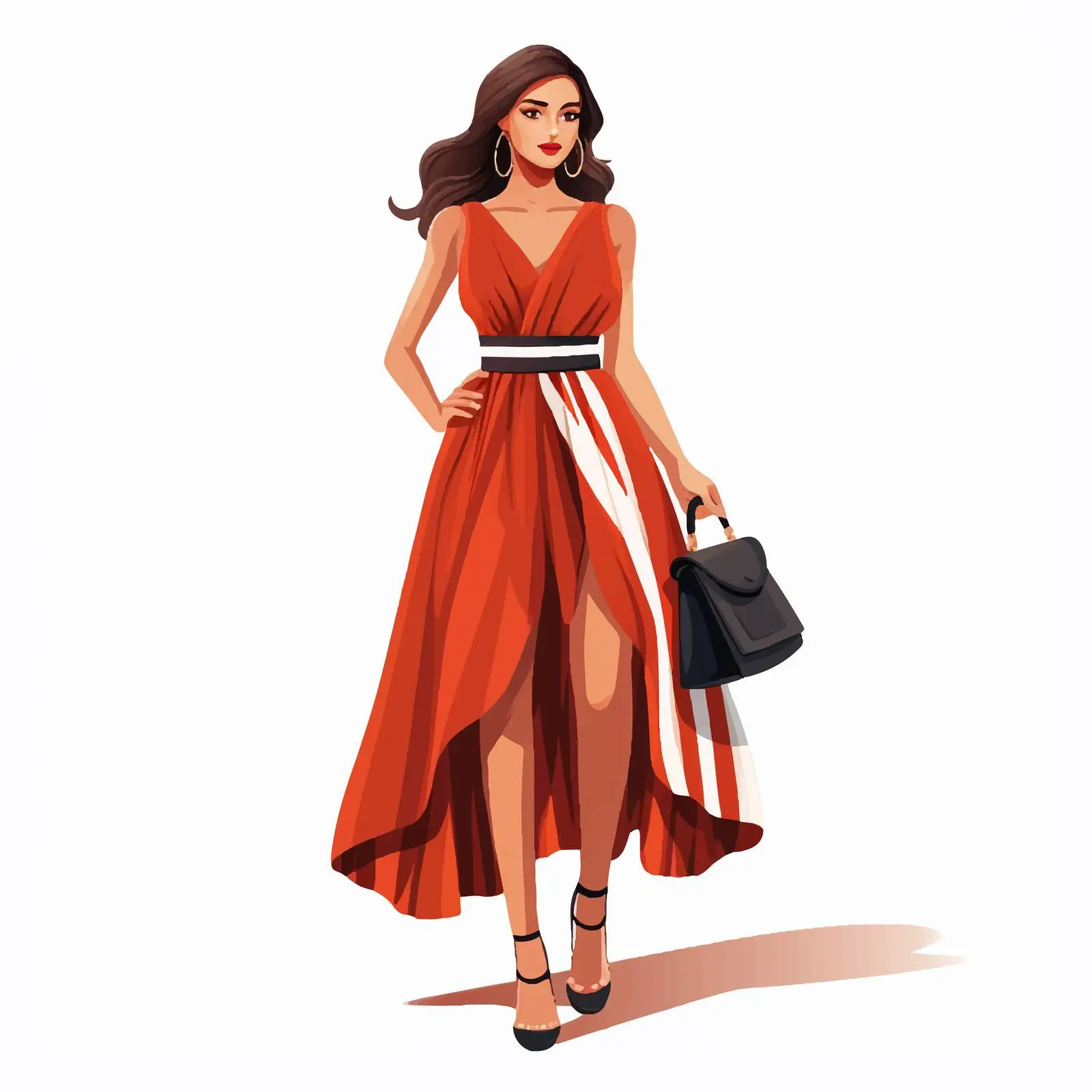 Elegant Woman in Fashion Dress for Evening Party — free download from Dotvec