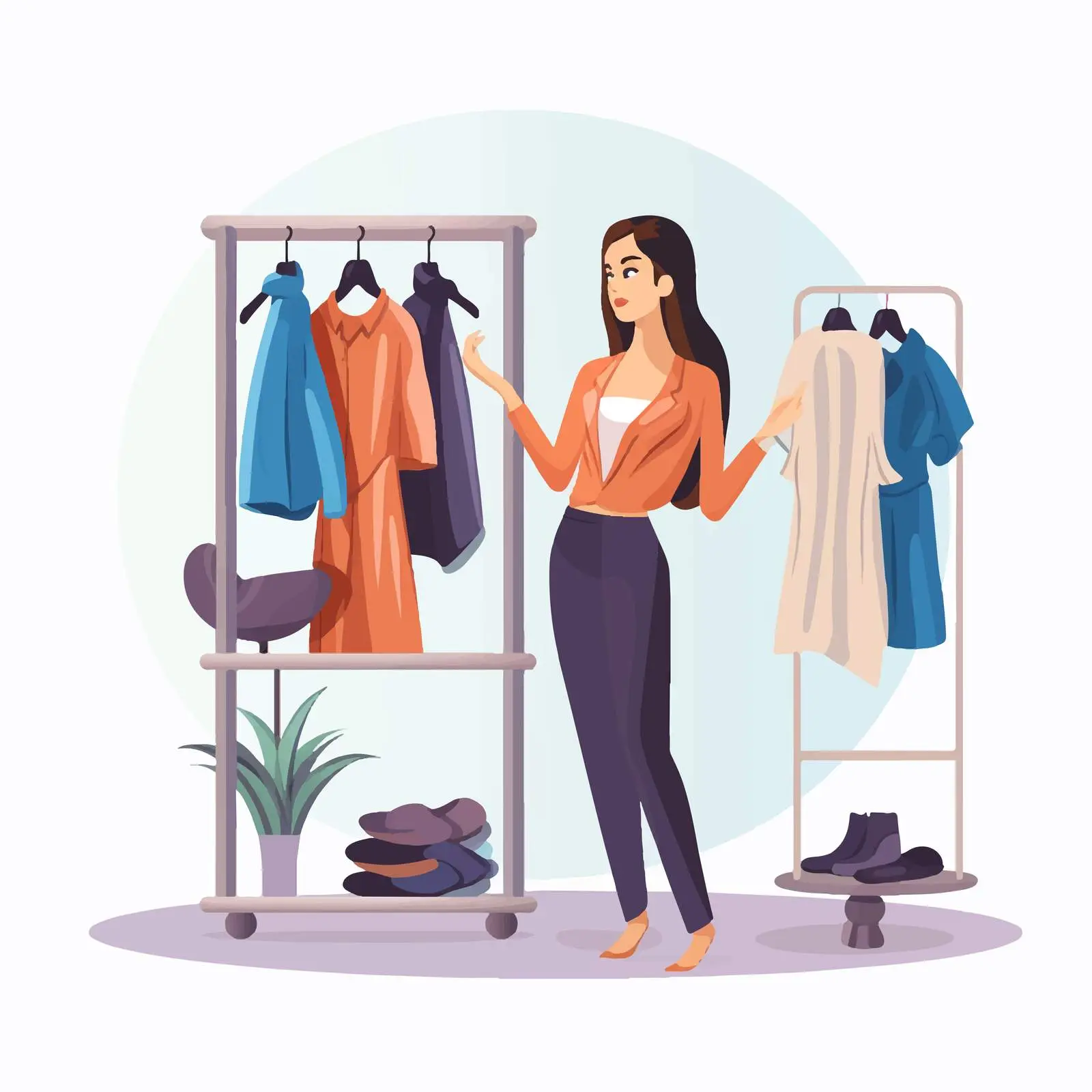 Woman Choosing Outfit in Front of Mirror — free download from Dotvec