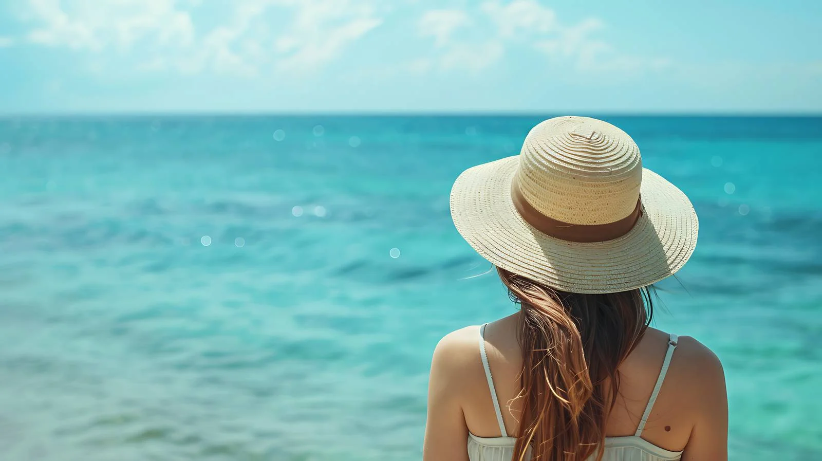 Serene Woman on Summer Seaside View — free download from Dotvec