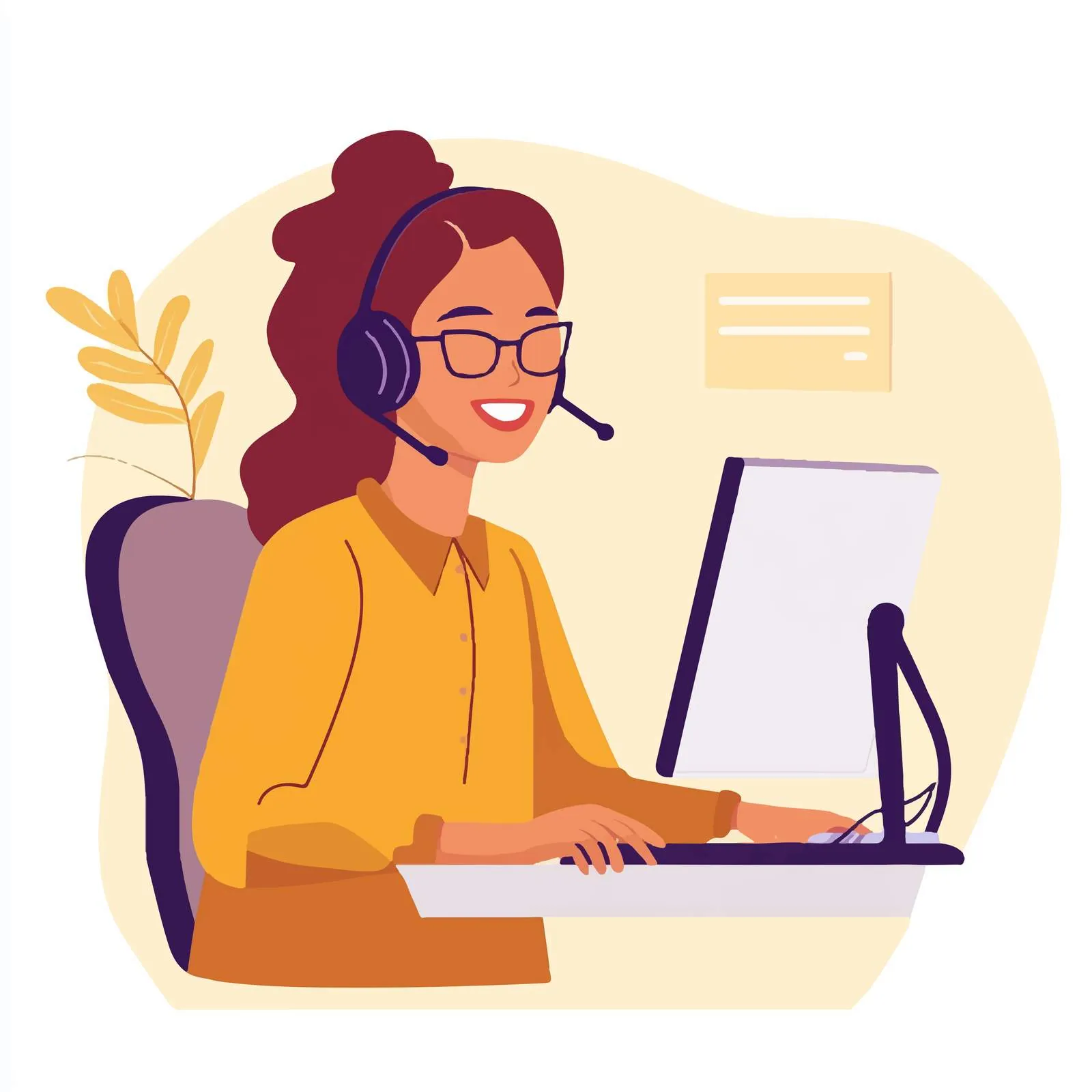 Customer Service Agent in Headset Vector — free download from Dotvec