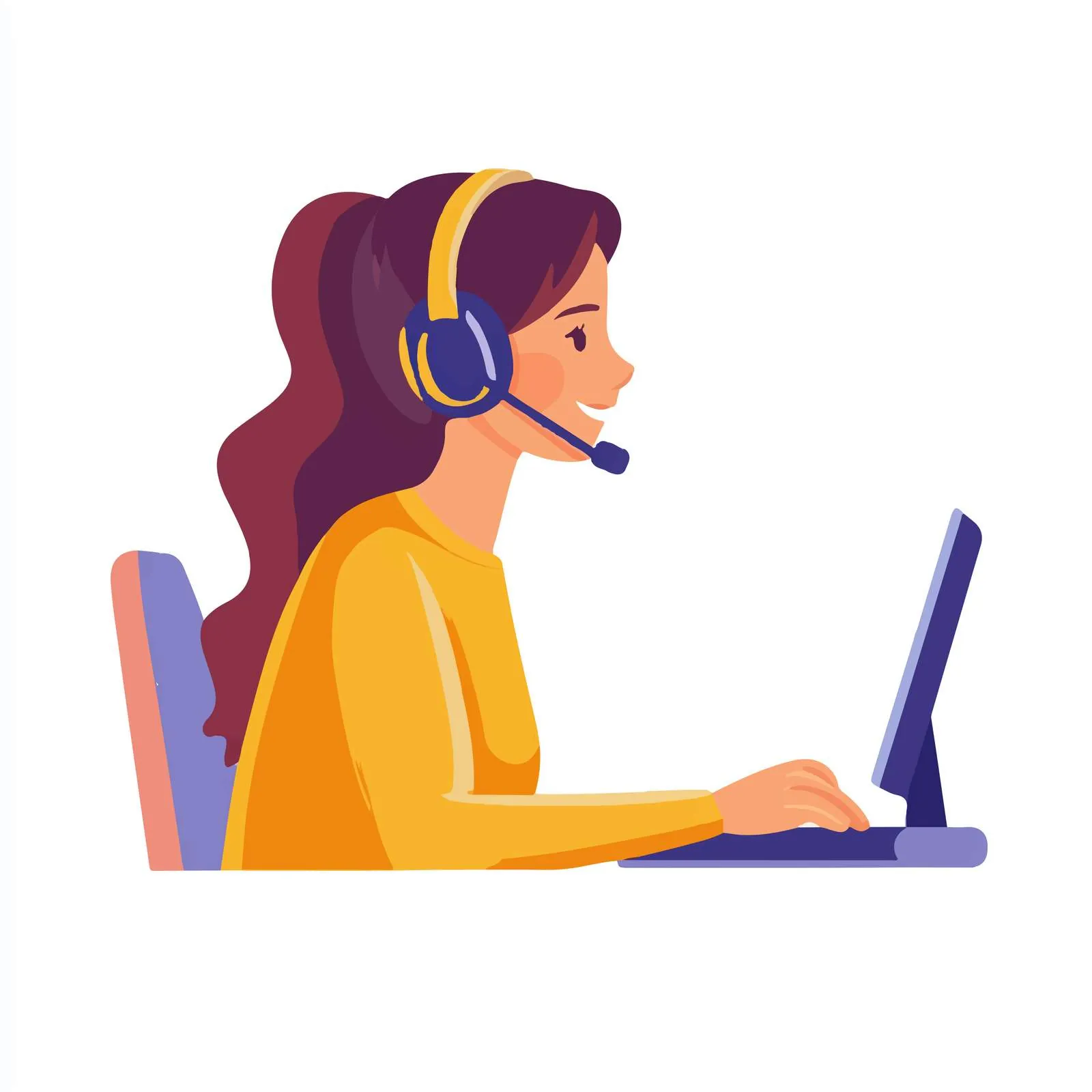 Customer Service Woman in Headset at Call Center – free business operations image from Dotvec