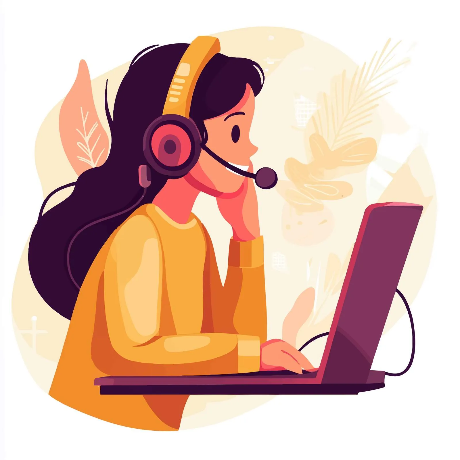 Customer Service Representative with Headset – free service desk image from Dotvec