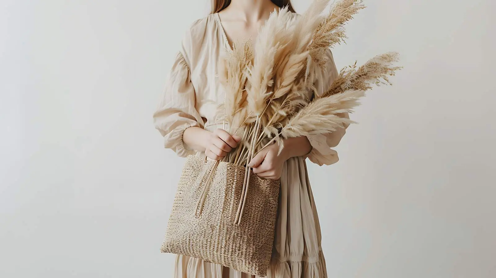 Woman in Sandy Beige Dress Carrying Shopper Bag – free femininity image from Dotvec