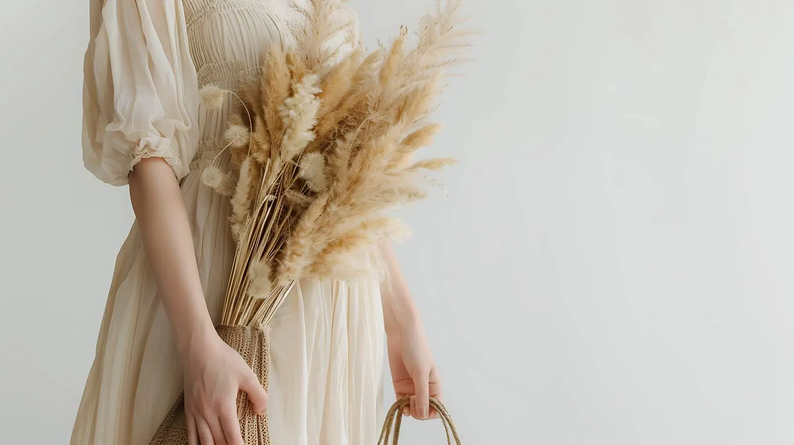 Woman in Beige Dress with Shopper Bag – free pose image from Dotvec