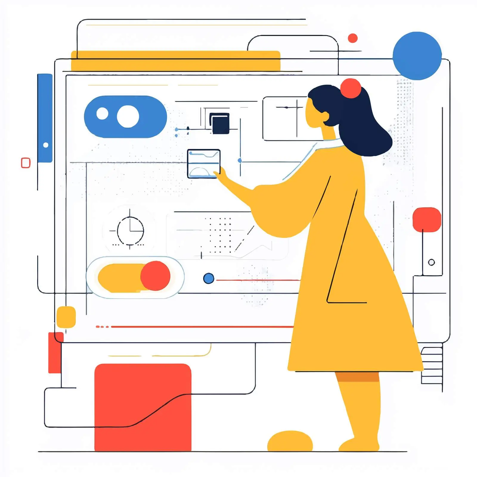 Woman Engaging in Metaverse Flat Vector Illustration — free download from Dotvec