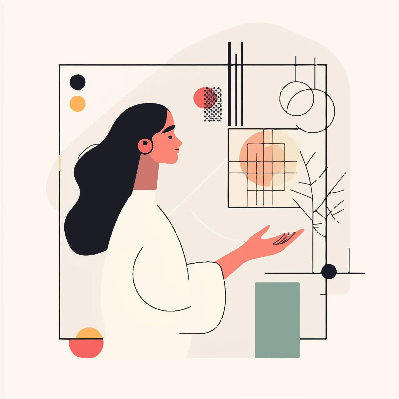 Woman Engaging in Metaverse Vector Illustration — free download from Dotvec