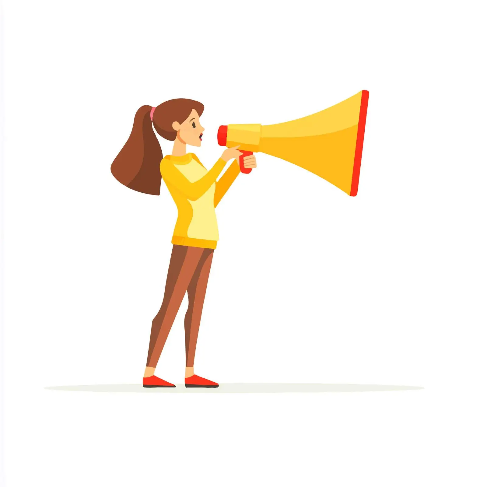 Woman Announcing Through Megaphone — free download from Dotvec