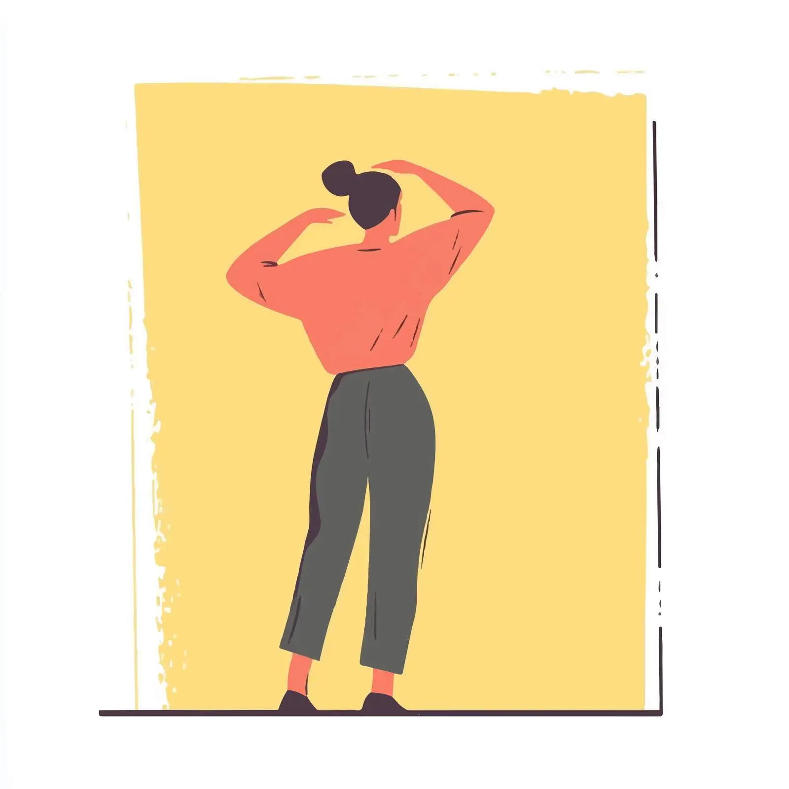 Woman Standing and Looking Far Away Vector — free download from Dotvec