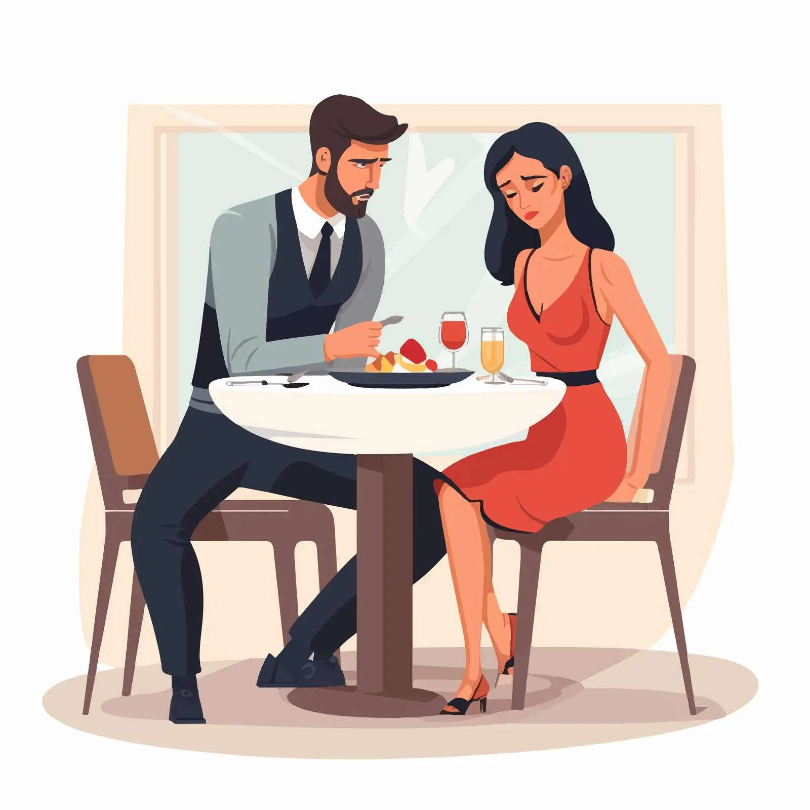 Conflict After Bad Date Between Couple – free disagreement image from Dotvec