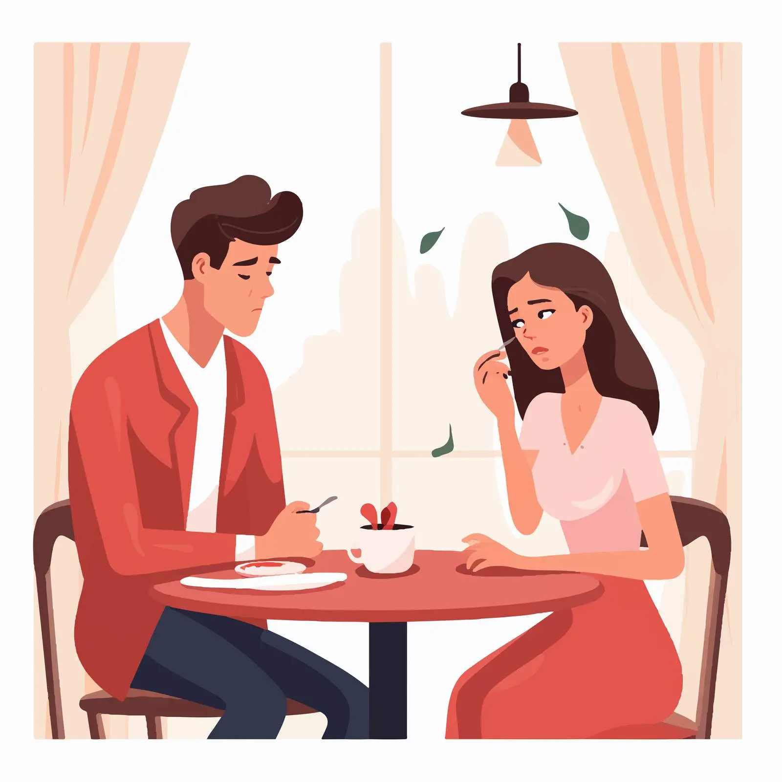 Conflict After Bad Date: Woman Leaving Sad Man — free download from Dotvec